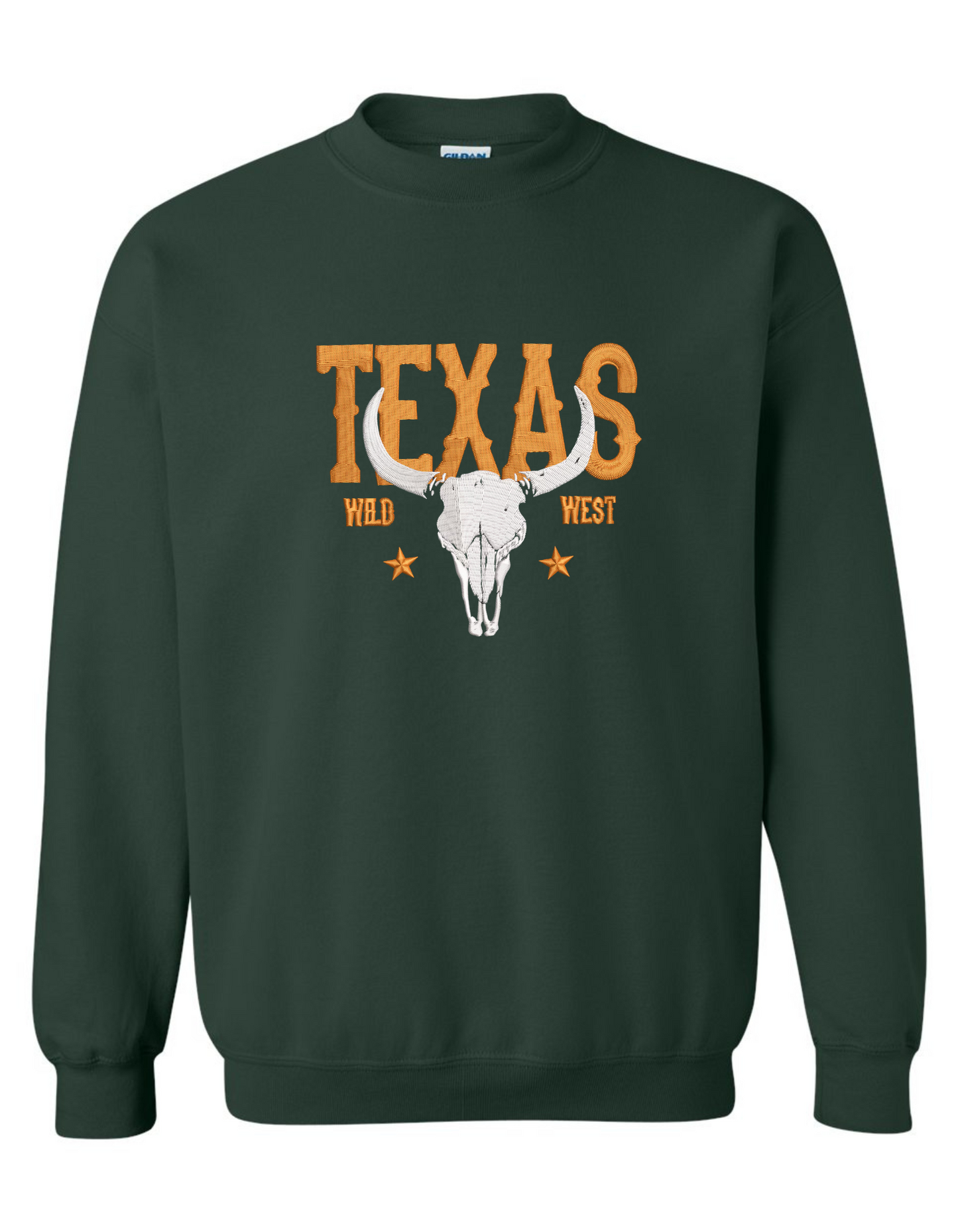 Embroidered 'Texas Longhorn' Sweatshirt – Western Rodeo Aesthetic