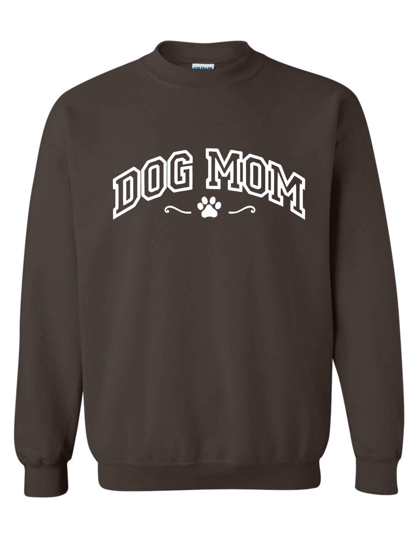 Dog Mom Embroidered Sweatshirt – Cozy Gildan Crewneck Pullover for Women, Pet Lover Gift