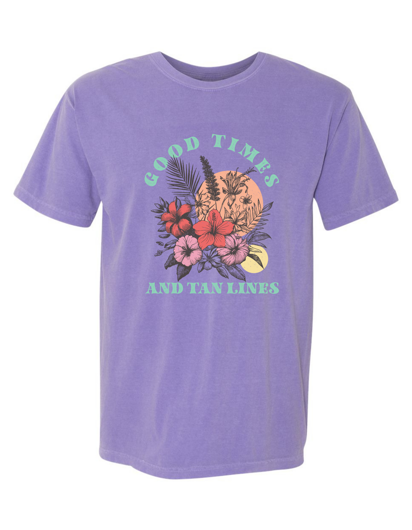 Comfort Colors 'Good Times & Tan Lines' Graphic T-Shirt – Fun Summer Vibes Tee