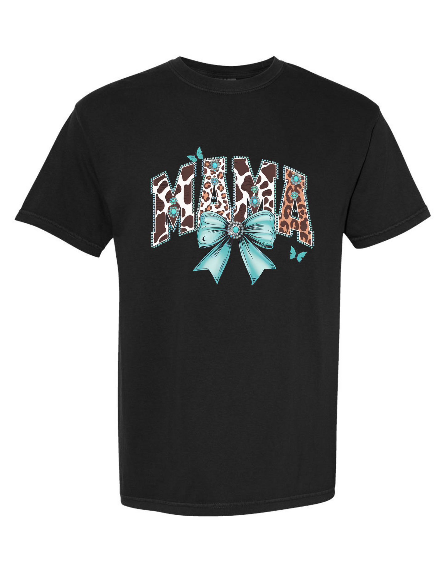 Comfort Colors 'Mama' Animal Print Bow Graphic Tee – Trendy & Cozy