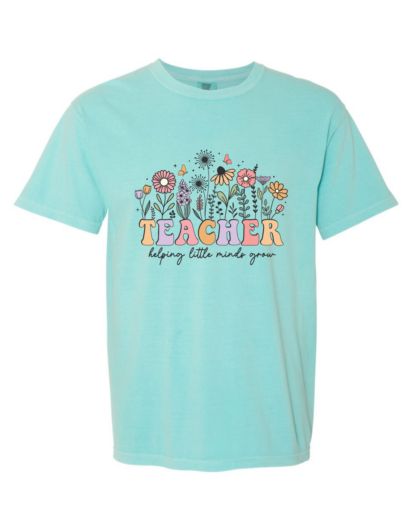 Helping Little Minds Grow Graphic Tee – Comfort Colors Teacher Shirt, Cute Educational T-Shirt