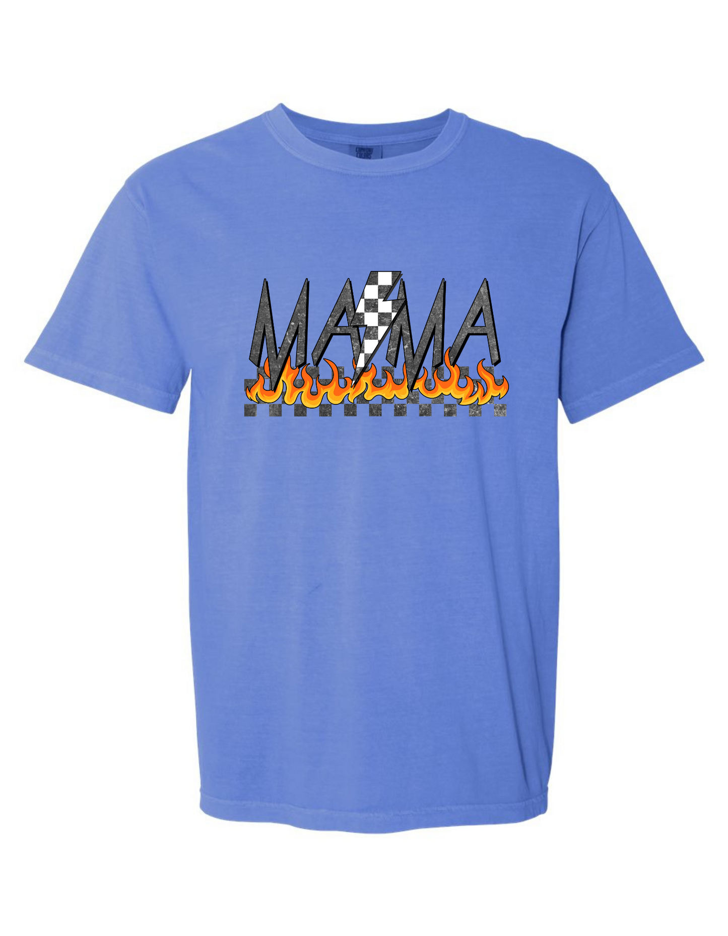Comfort Color 'Mama' Tee with Flame Graphic - Stylish & Cozy Graphic T-Shirt