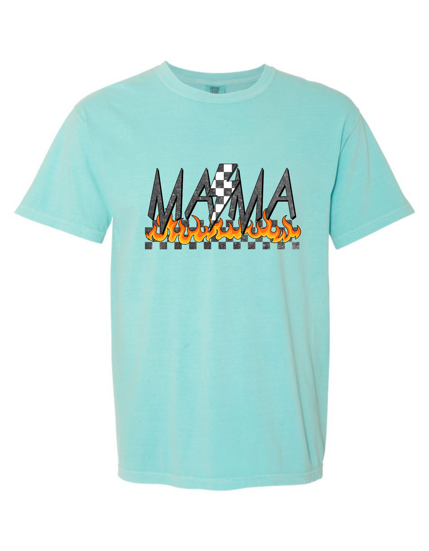 Comfort Color 'Mama' Tee with Flame Graphic - Stylish & Cozy Graphic T-Shirt