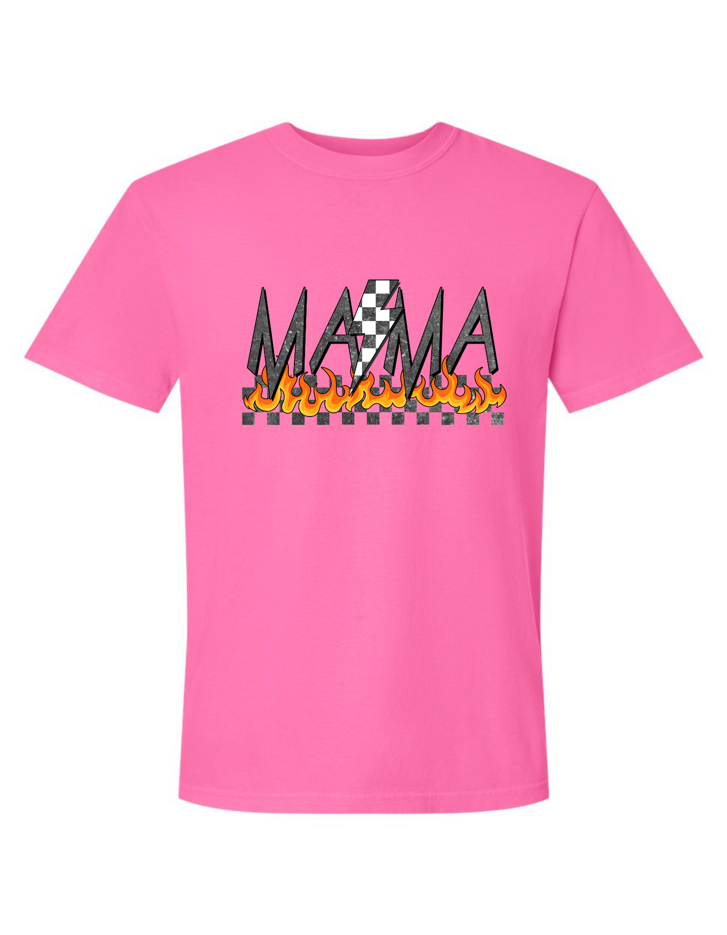 Comfort Color 'Mama' Tee with Flame Graphic - Stylish & Cozy Graphic T-Shirt