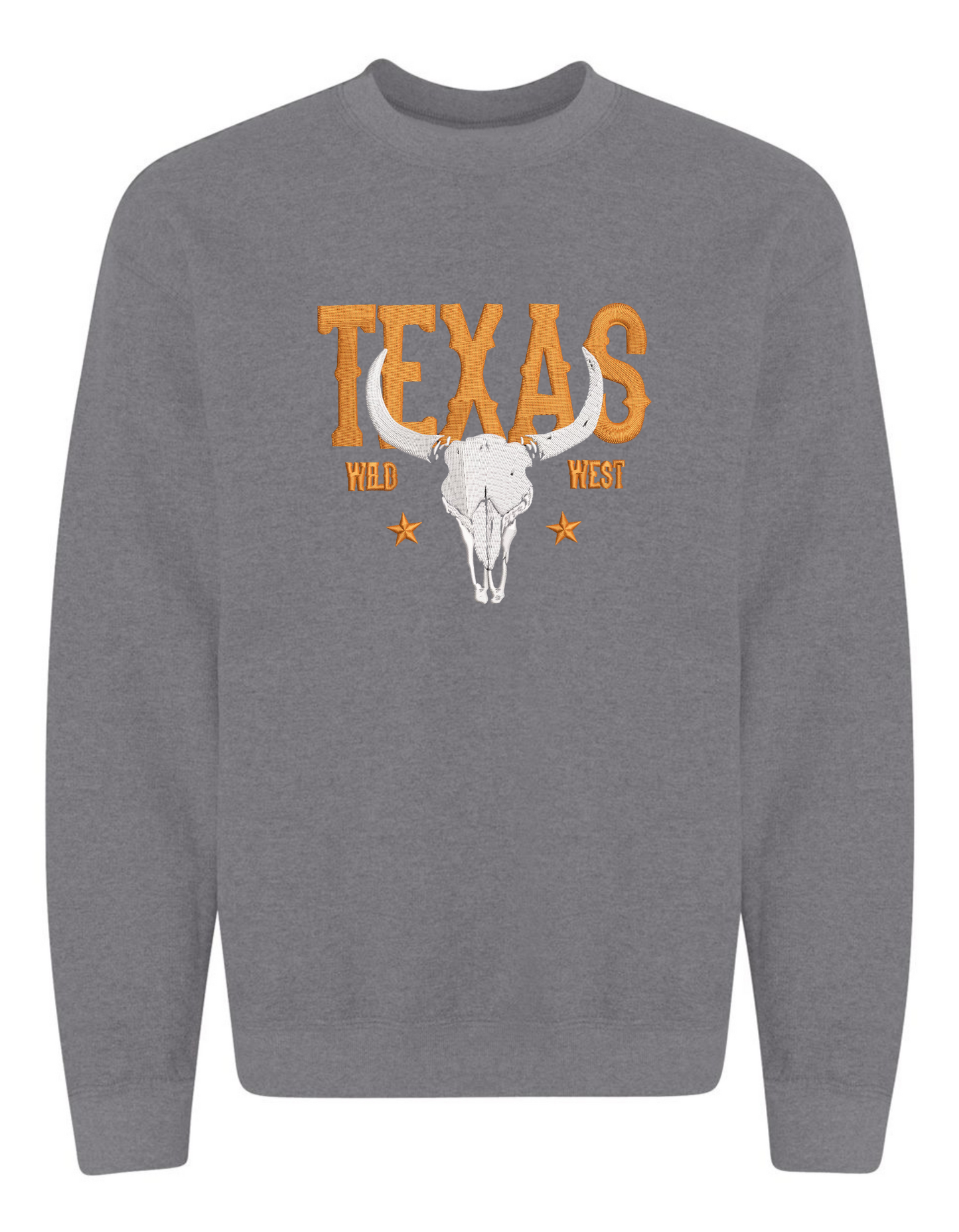 Embroidered 'Texas Longhorn' Sweatshirt – Western Rodeo Aesthetic
