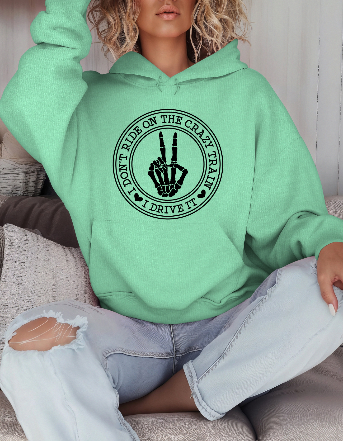 'Crazy Train' Hooded Sweatshirt | Mama Hoodie | Fall Fashion for Moms | Cozy Sweatshirt | Casual Wear