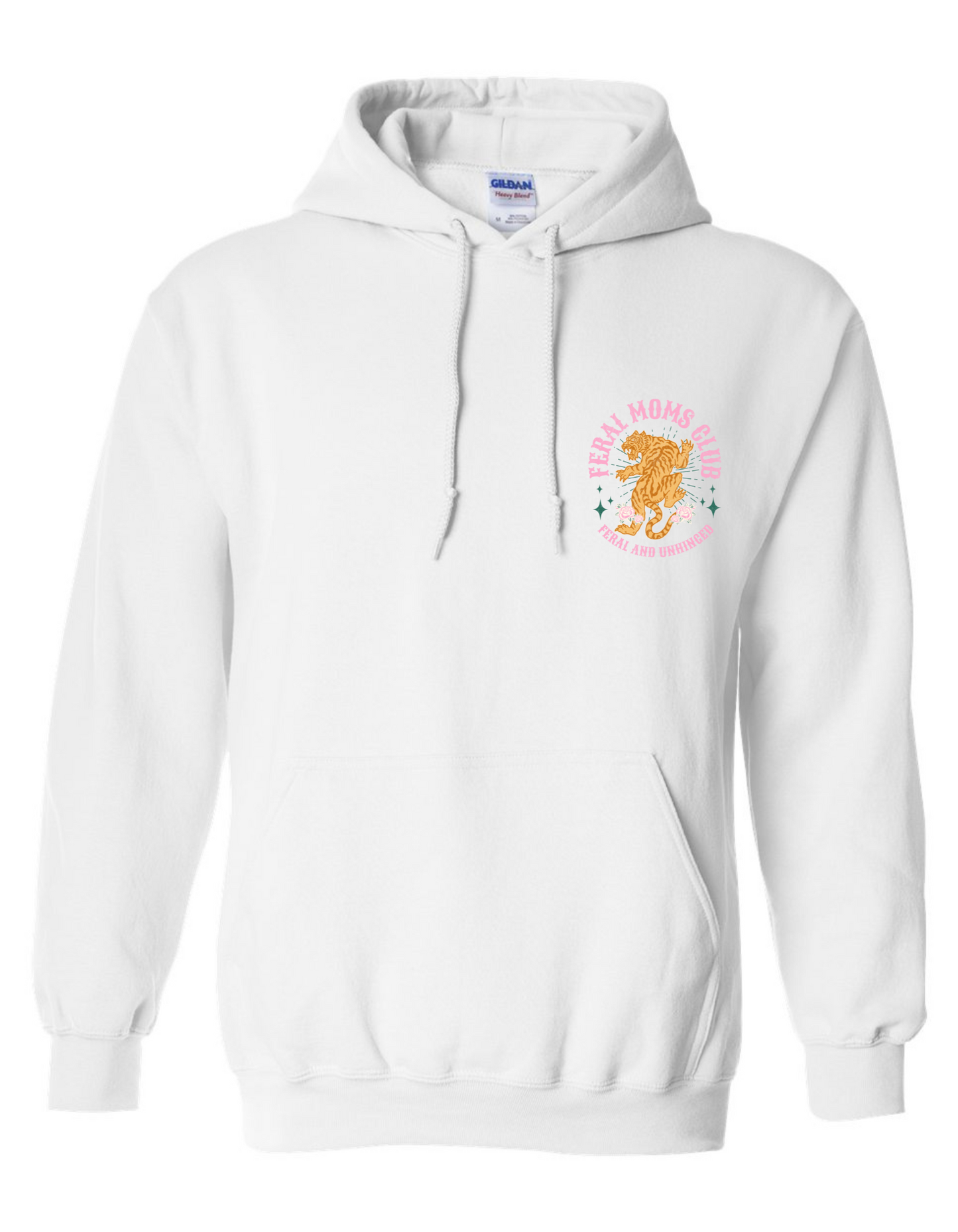 'Feral Mom's Club' Hoodie - Feral & Unhinged Sweatshirt for Mom | Mom Life Apparel | Mom Crew Graphic Hoodie | Feral Mom Humor Hoodie