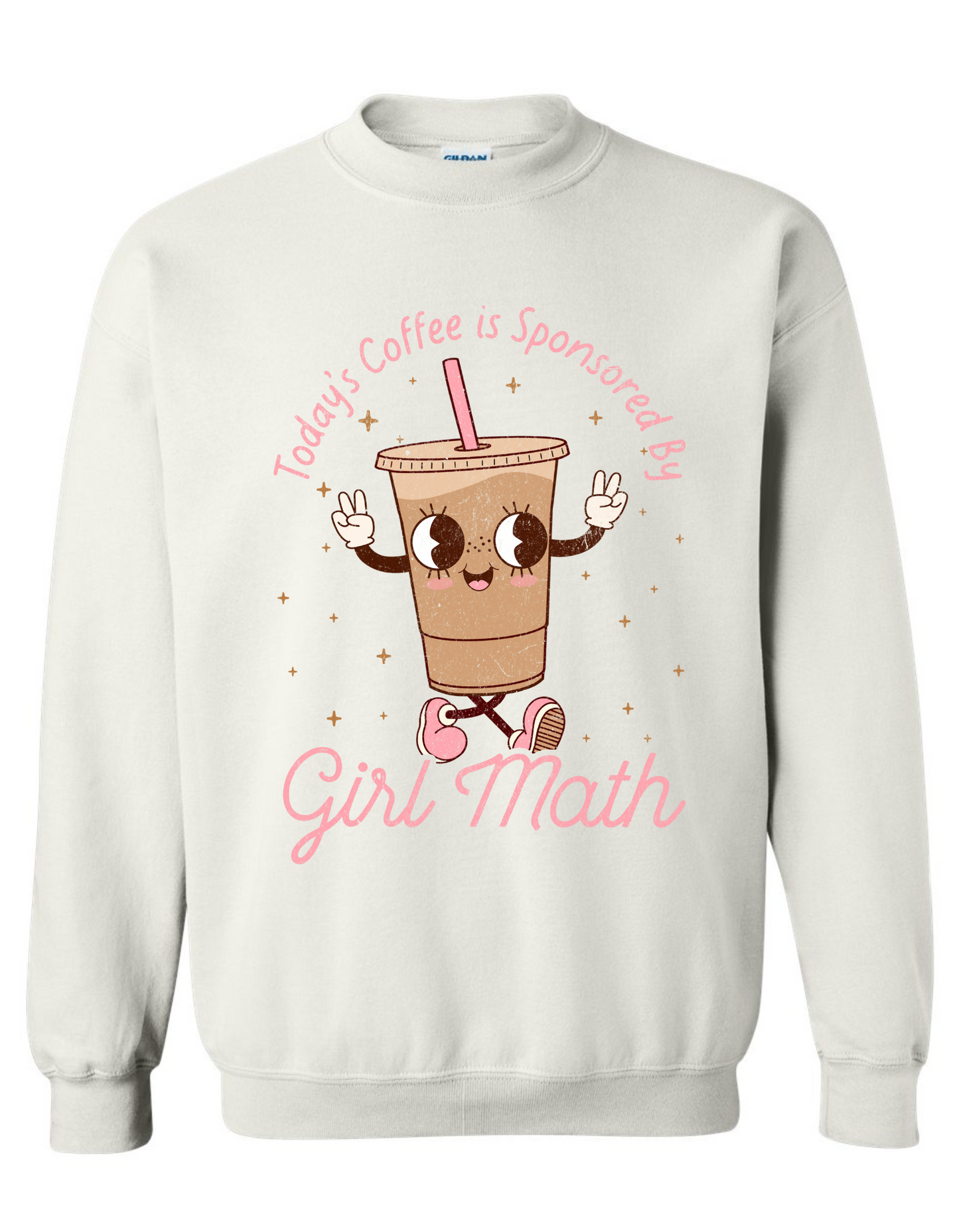 "Today's Coffee is Inspired by Girl Math" Graphic Sweatshirt - Funny Gildan Heavy Blend Sweatshirt