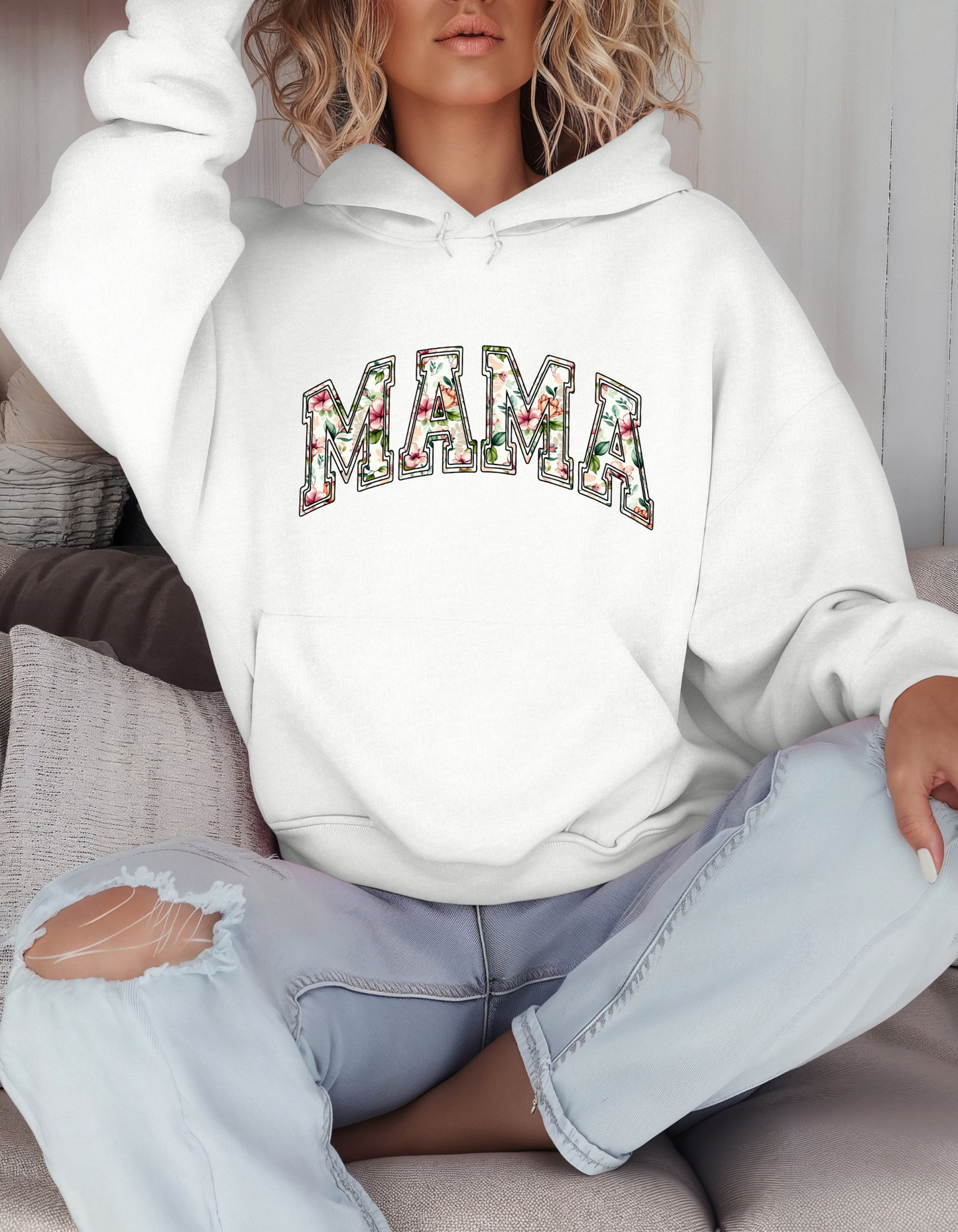 'Floral Mama' Hooded Sweatshirt | Mama Hoodie | Fall Fashion for Moms | Cozy Sweatshirt | Casual Wear