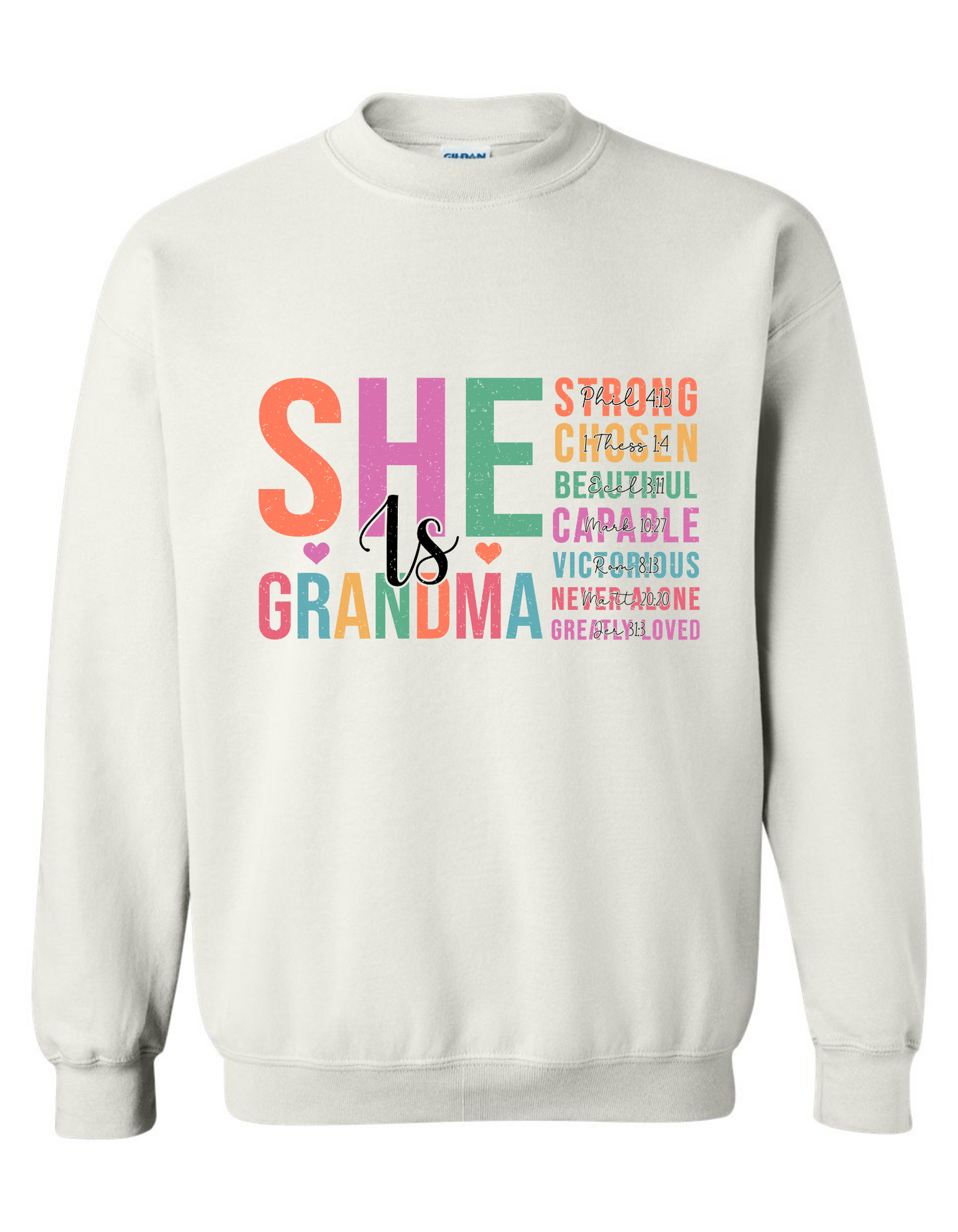 Gildan Heavy Blend™ "She is Grandma" Graphic Sweatshirt – Cozy Grandma Gift, Women's Unisex Crewneck