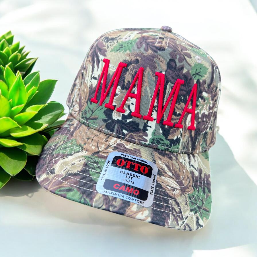 MAMA Hat – 3D Puff Embroidered Otto Snapback Trucker Cap for Moms
