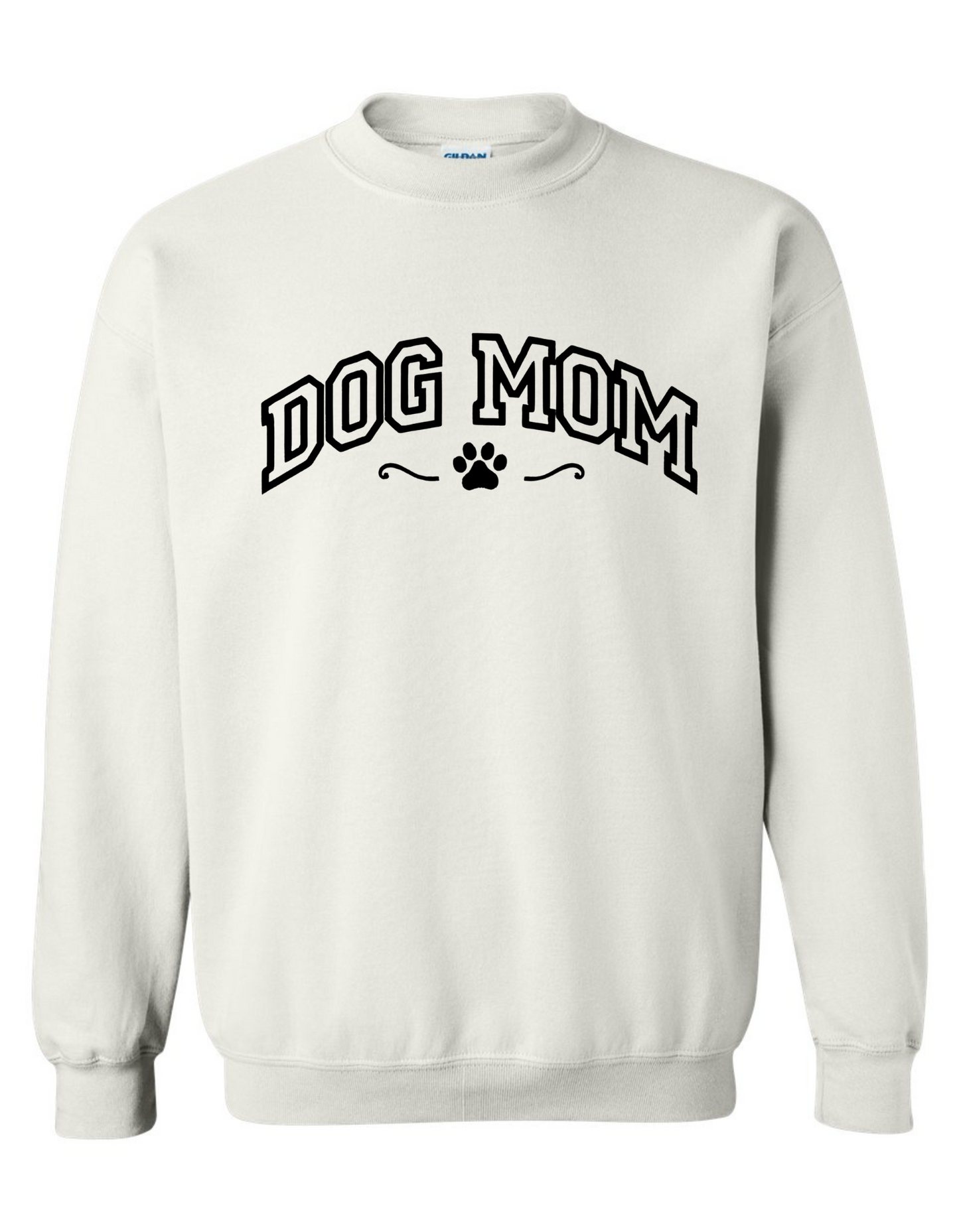 Dog Mom Embroidered Sweatshirt – Cozy Gildan Crewneck Pullover for Women, Pet Lover Gift