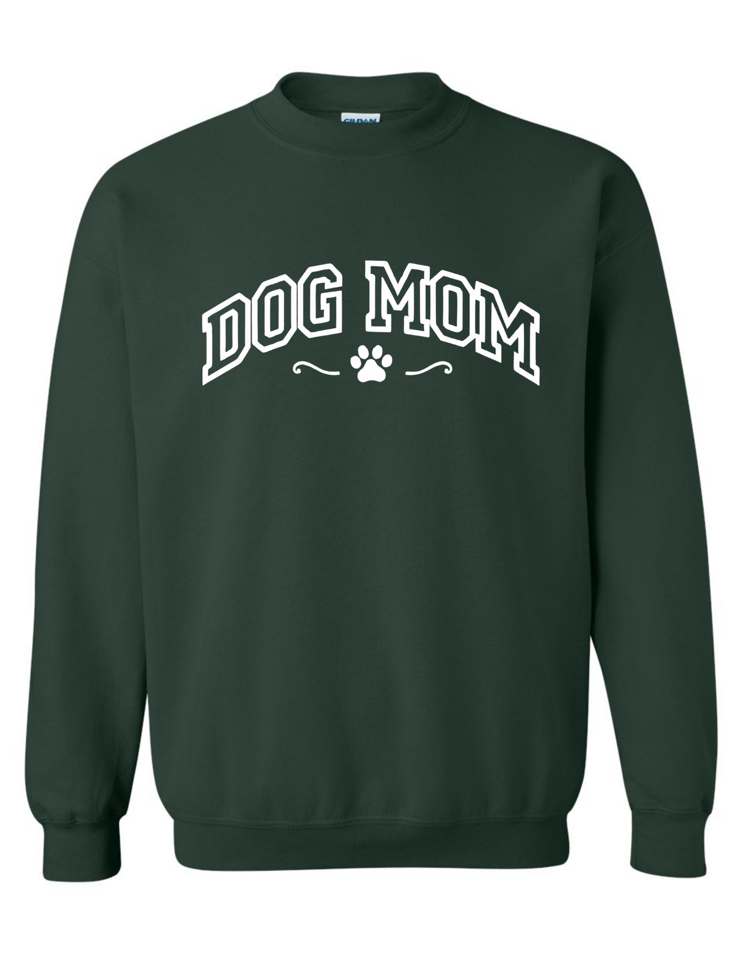 Dog Mom Embroidered Sweatshirt – Cozy Gildan Crewneck Pullover for Women, Pet Lover Gift