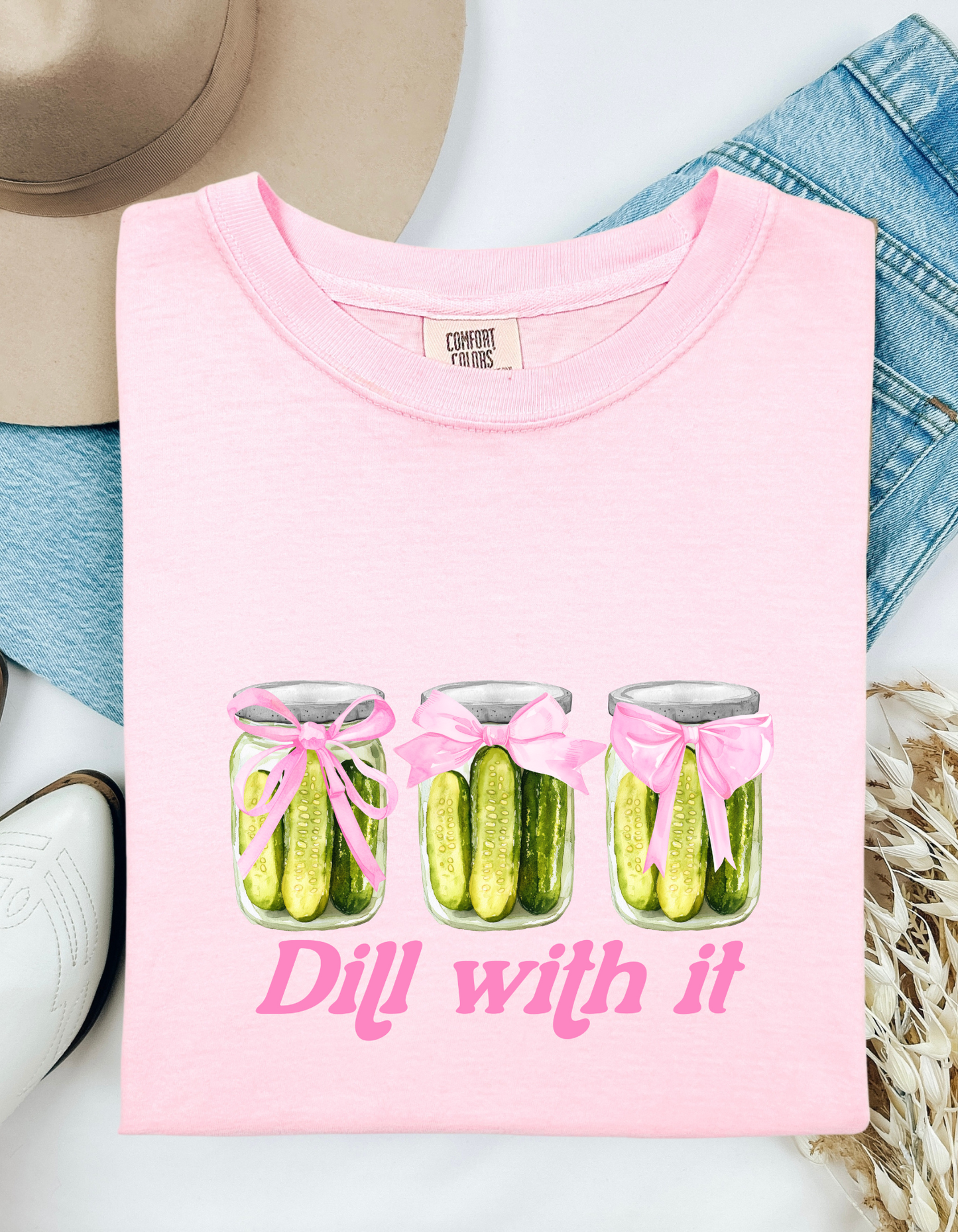 Comfort Colors® 'Dill with It' T-Shirt | Pickle Lover Shirt | Humor Graphic T-Shirt | Quirky T-Shirt Design