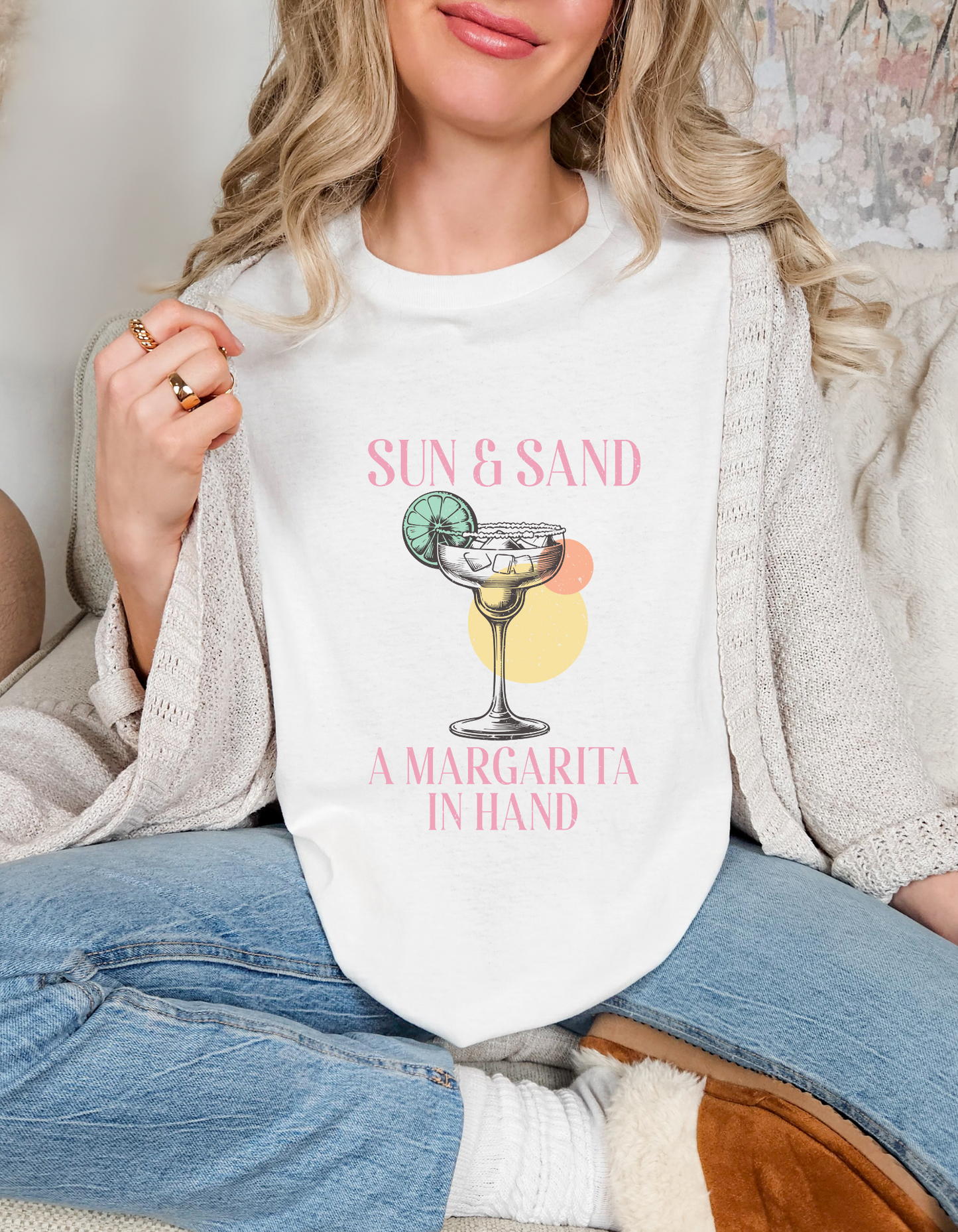 Sun & Sand Margarita in Hand T-Shirt - Comfort Colors Beach Graphic Tee