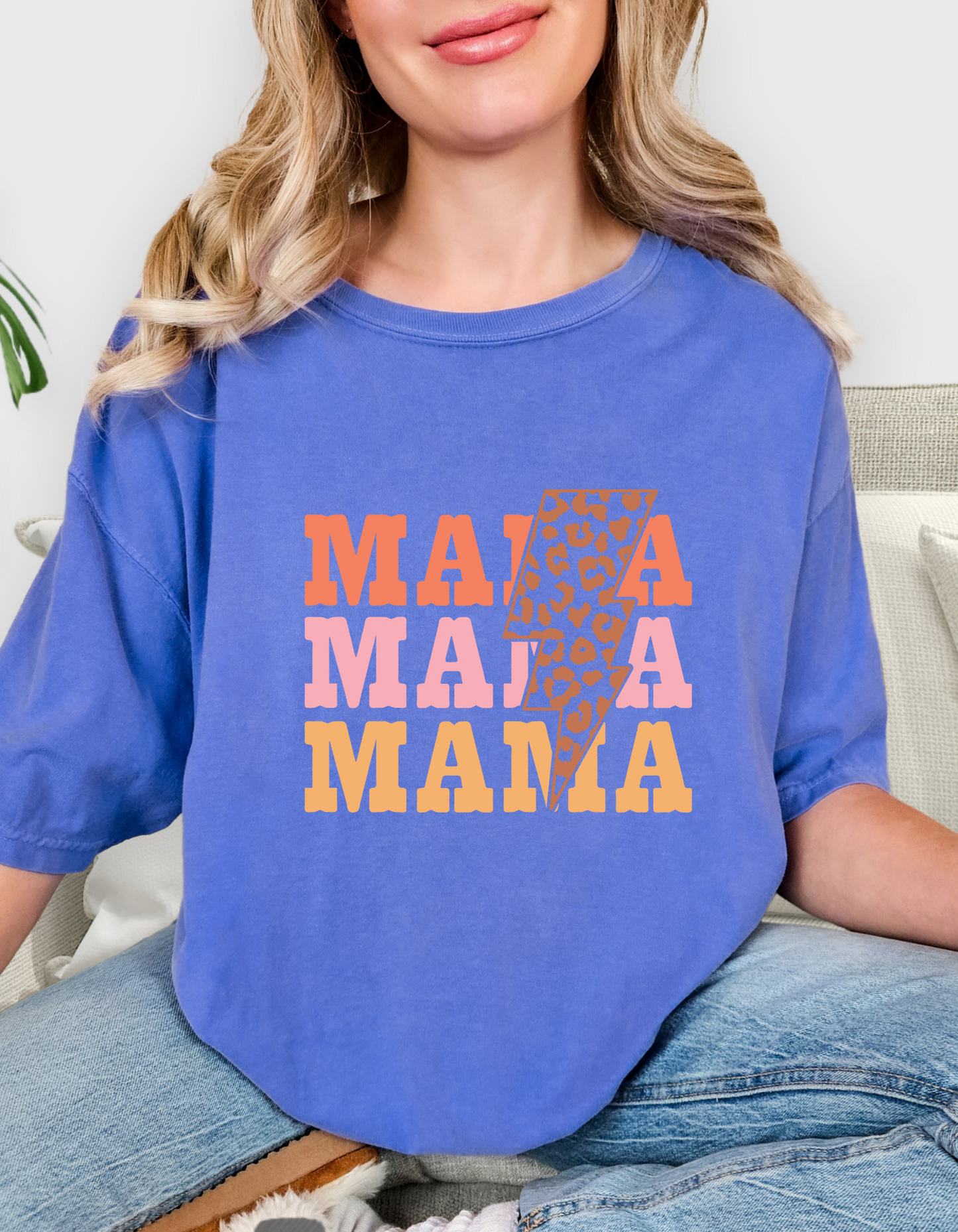 Comfort Colors® 'Mama Lightning Bolt' T-Shirt | Everyday Mom Tee | Empowering Mama Shirt | Mama Graphic Tee