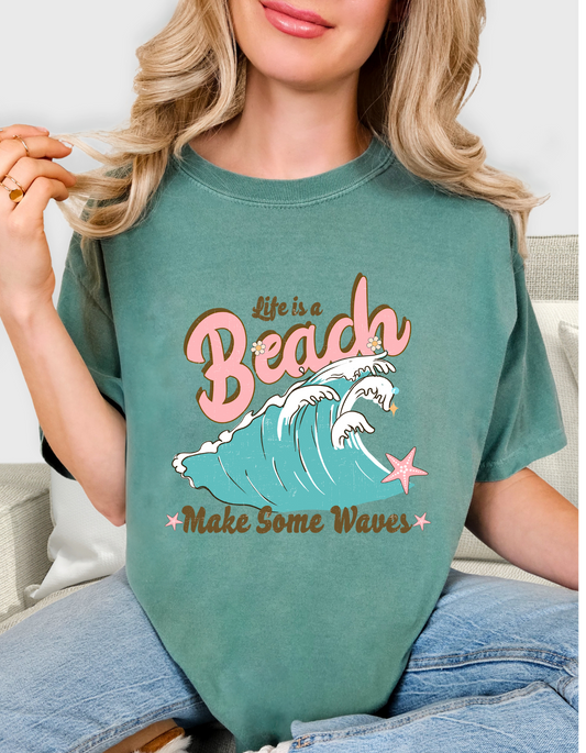 Comfort Colors® 'Life is a Beach' T-Shirt | Summer Vibes Tee | Beach Life Clothing | Comfort Colors Beach Shirt