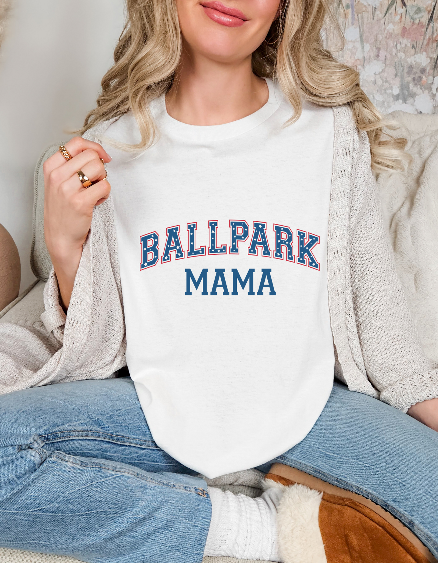 Comfort Colors® 'BallPark Mama' T-Shirt | Mom Life Baseball Shirt | Baseball Season Apparel | Game Day Tee