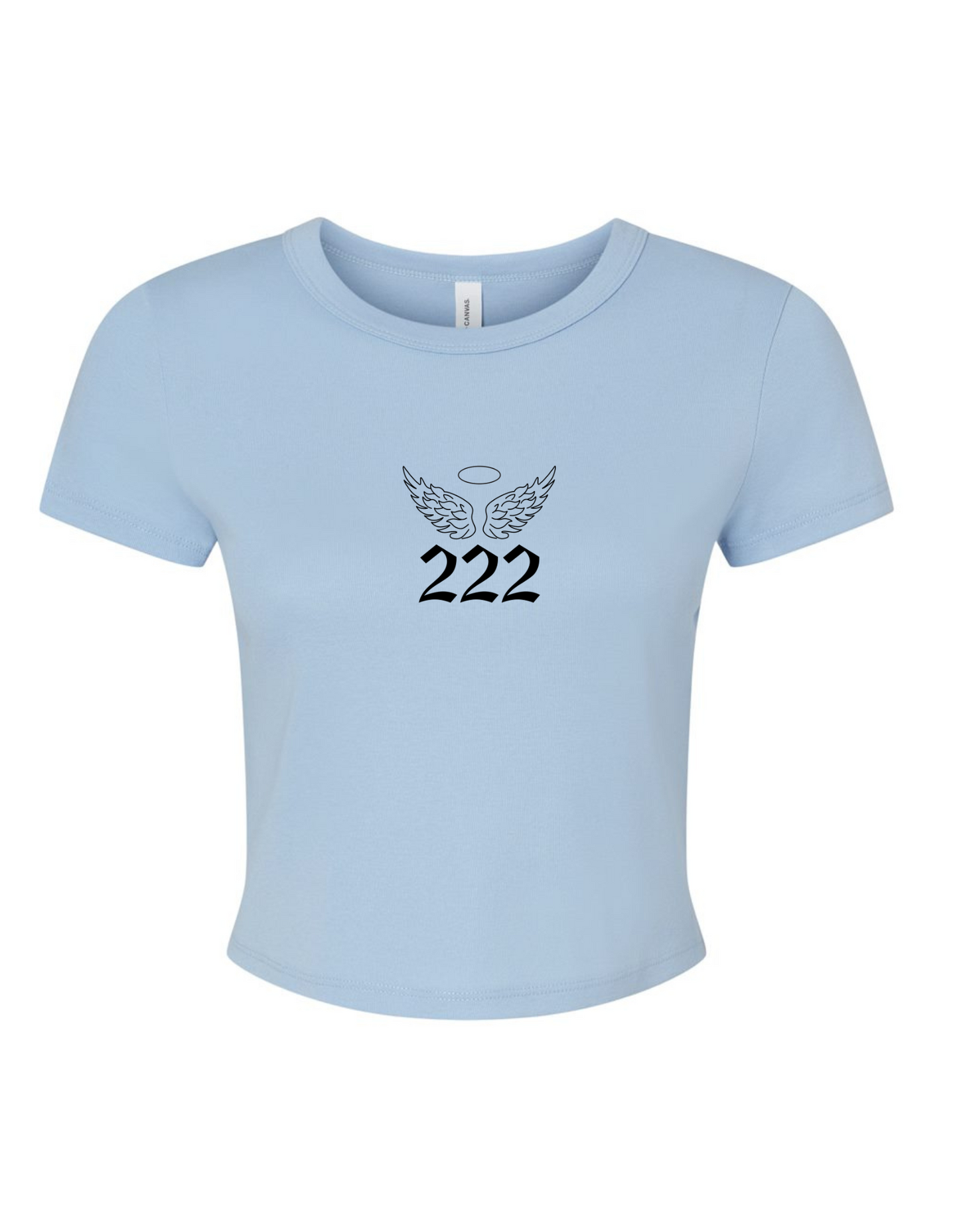 BELLA + CANVAS 'Angel Number' Micro Rib Tee | Women's Angel Numbers Crop Tee | Zodiac-Inspired Crop Top | Minimalist Spiritual Crop Top