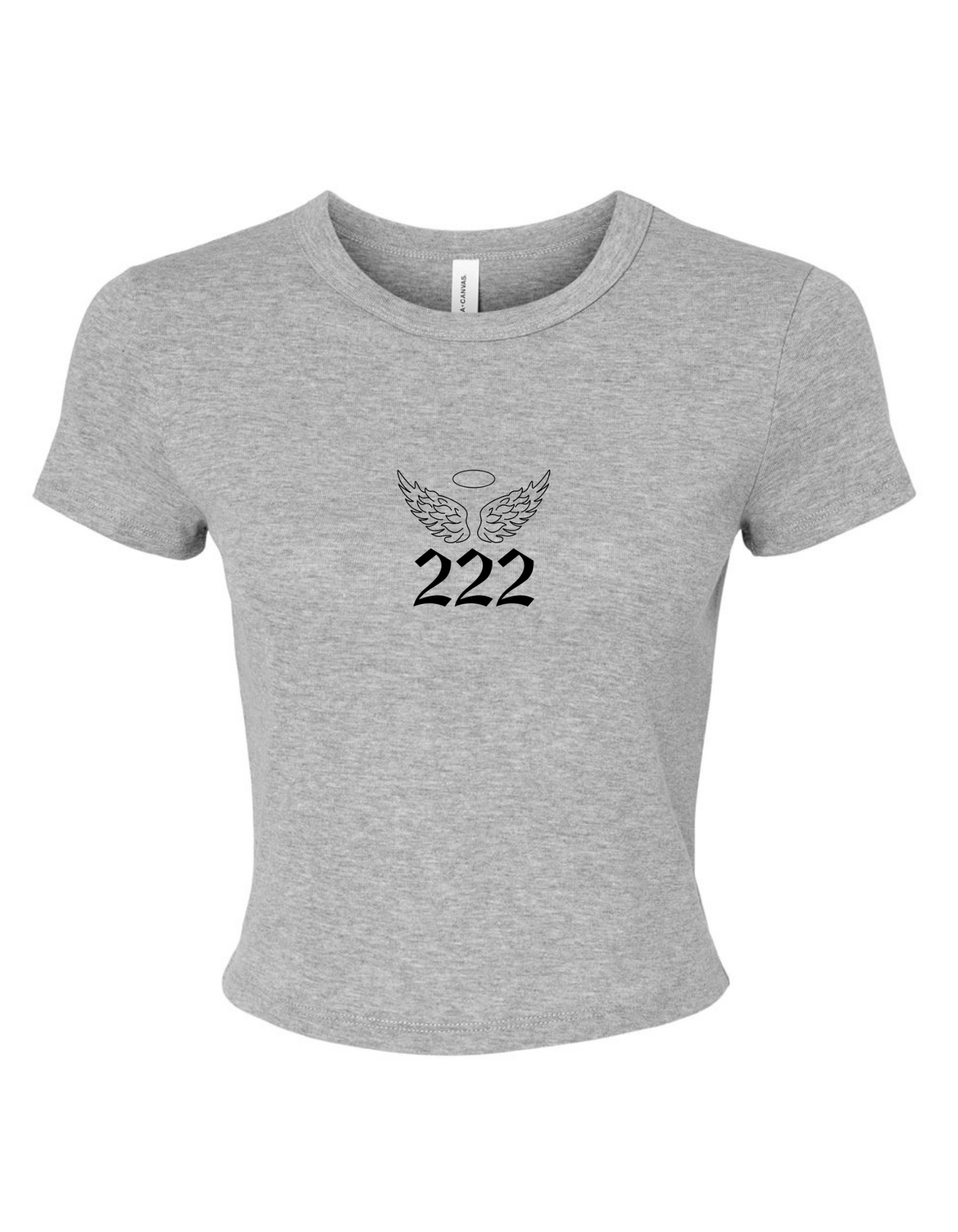 BELLA + CANVAS 'Angel Number' Micro Rib Tee | Women's Angel Numbers Crop Tee | Zodiac-Inspired Crop Top | Minimalist Spiritual Crop Top