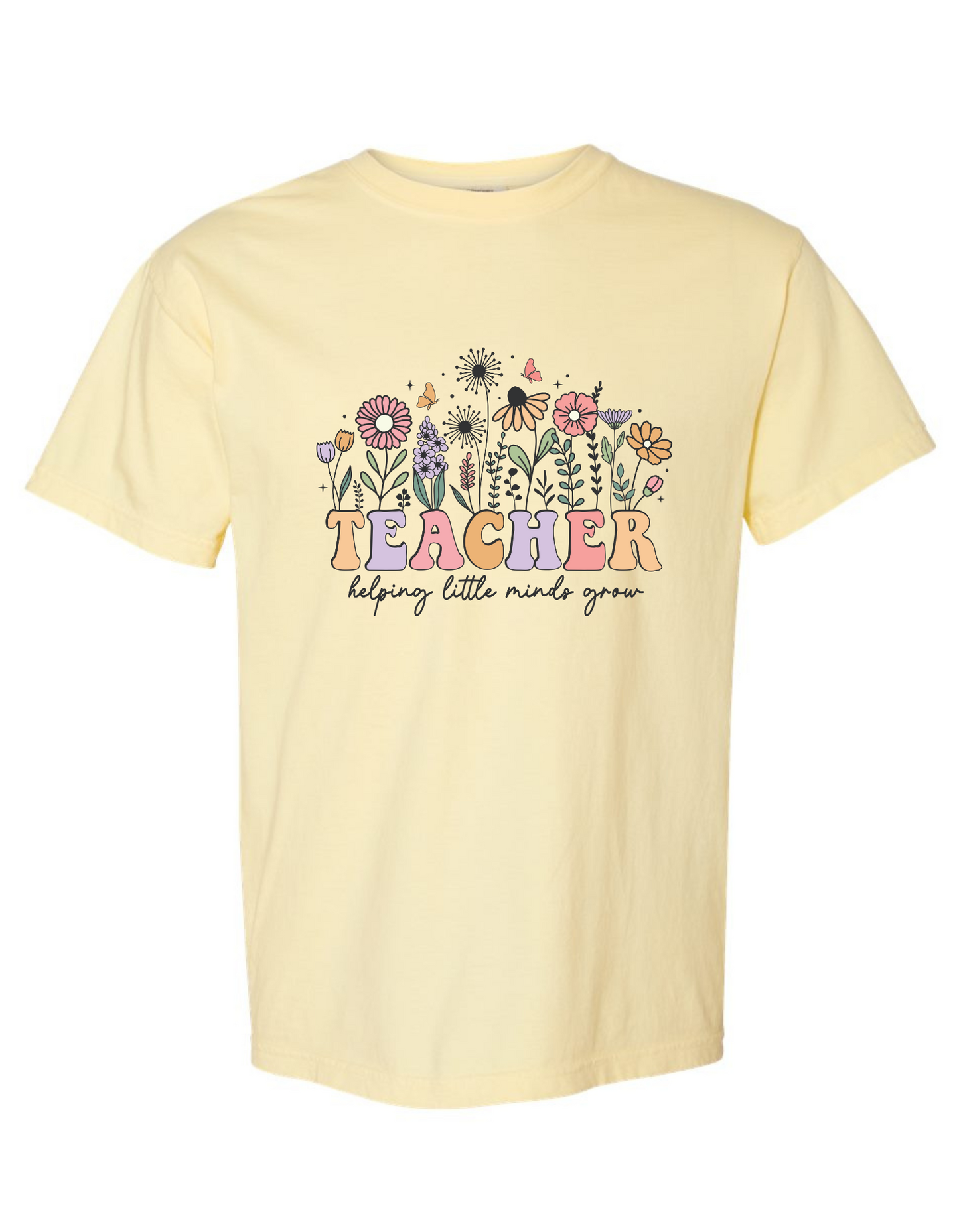 Helping Little Minds Grow Graphic Tee – Comfort Colors Teacher Shirt, Cute Educational T-Shirt