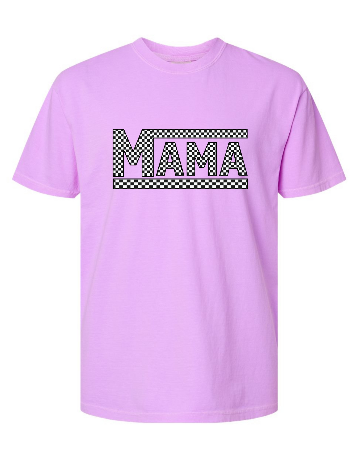 Comfort Colors® 'Checkered Mama' T-Shirt | Modern Mama Shirt | Checkered Graphic T-Shirt | Everyday Mom Wear | Mom Life Graphic Shirt