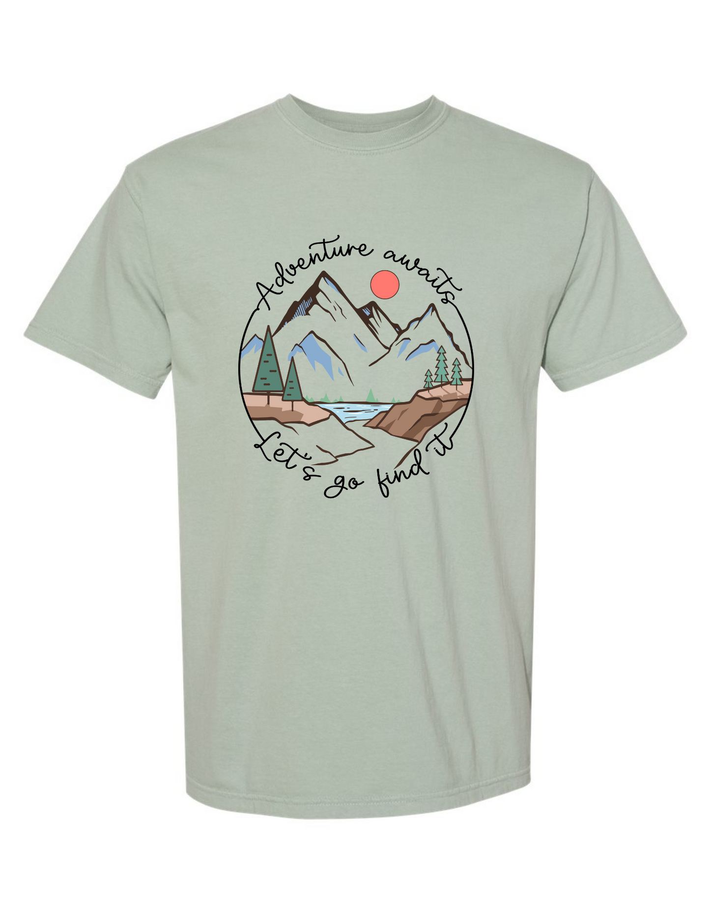 Comfort Colors® 'Adventure Awaits, Let's Go Find It' T-Shirt | Adventure Seekers Shirt, Journey Begins Tee, Adventurous Spirit T-Shirt, Hiking Adventure Shirt