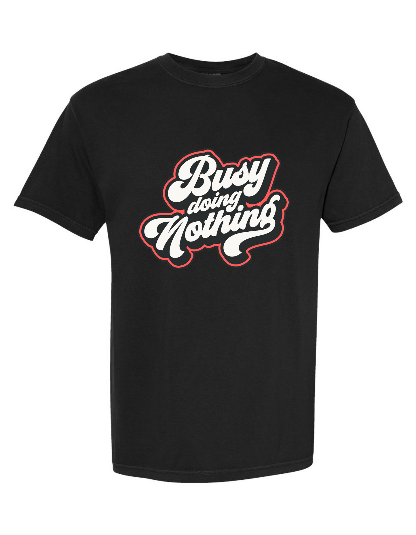 Comfort Colors® 'Busy Doing Nothing' T-Shirt | Laid-Back Style Tee | Chill Vibes T-Shirt | Retro Graphic T-Shirt