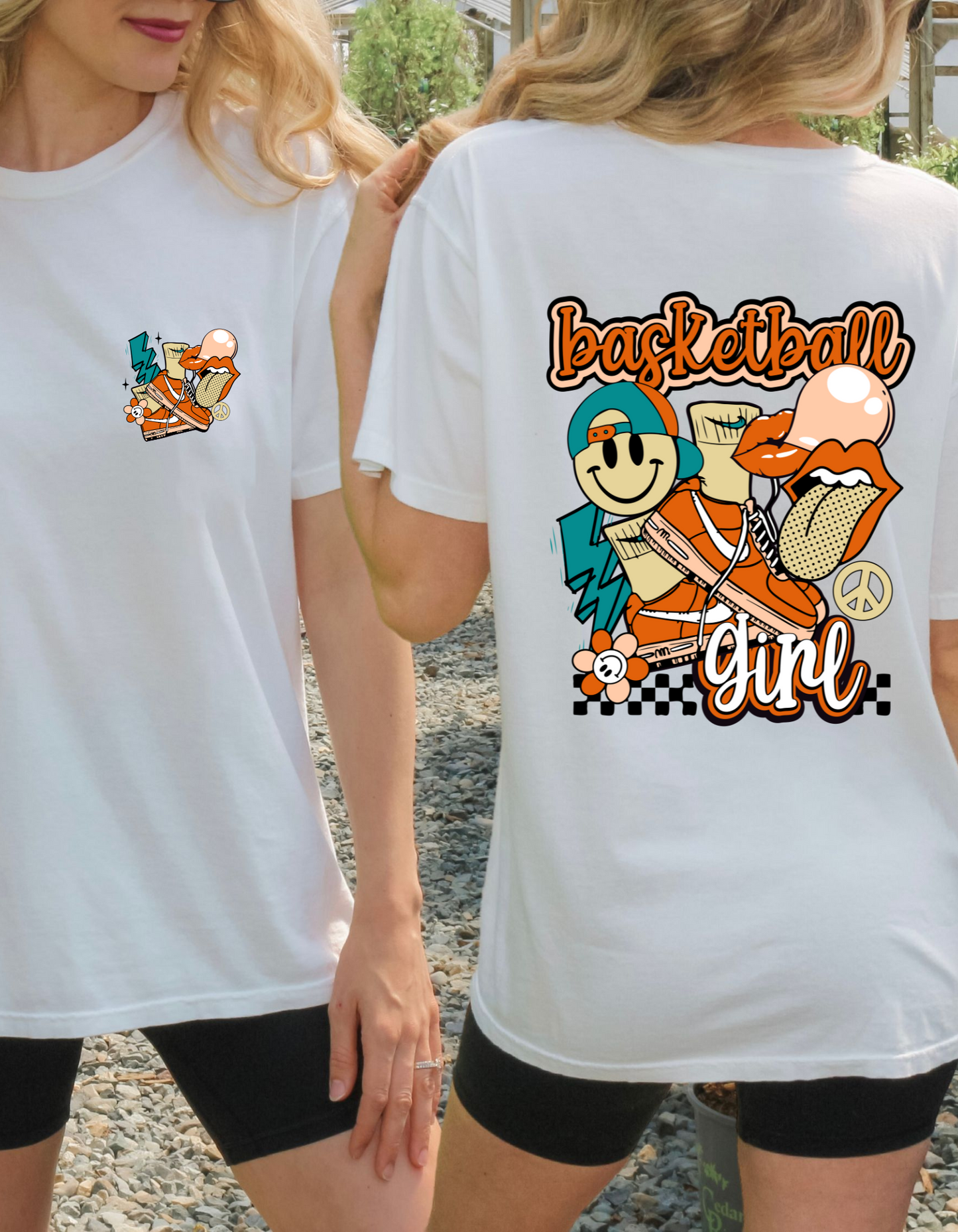 Basketball Girl Graphic Tee – Comfort Colors T-Shirt for Women & Girls | Retro Sports Style