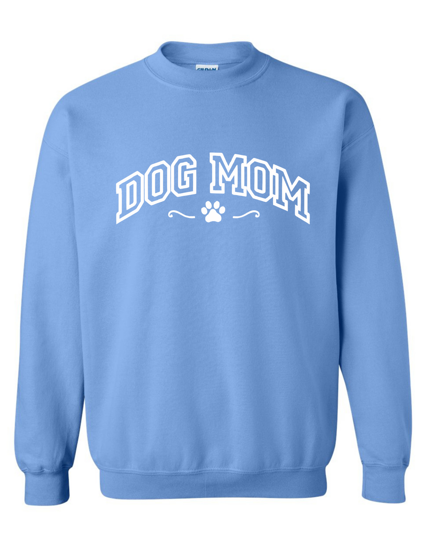 Dog Mom Embroidered Sweatshirt – Cozy Gildan Crewneck Pullover for Women, Pet Lover Gift
