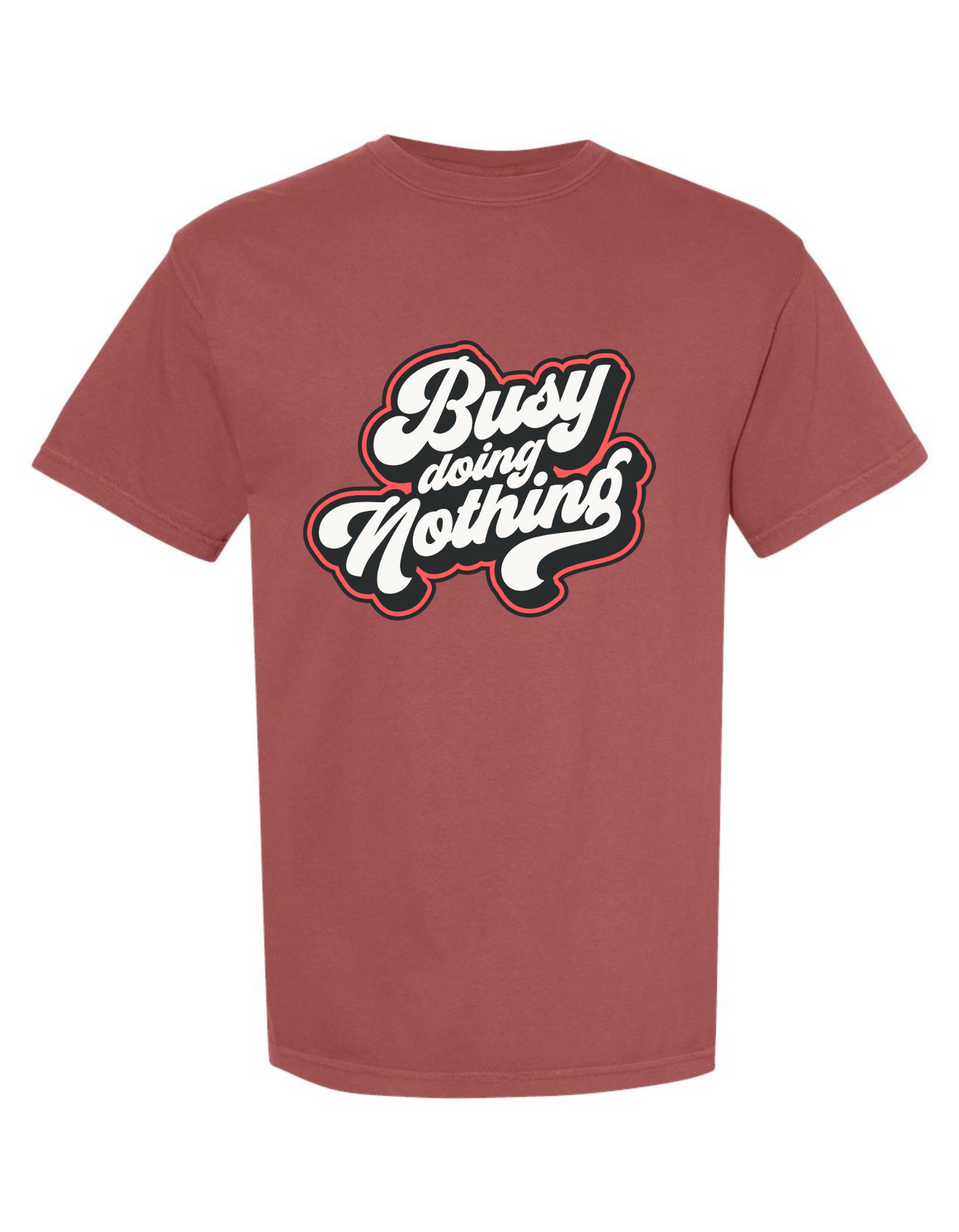 Comfort Colors® 'Busy Doing Nothing' T-Shirt | Laid-Back Style Tee | Chill Vibes T-Shirt | Retro Graphic T-Shirt