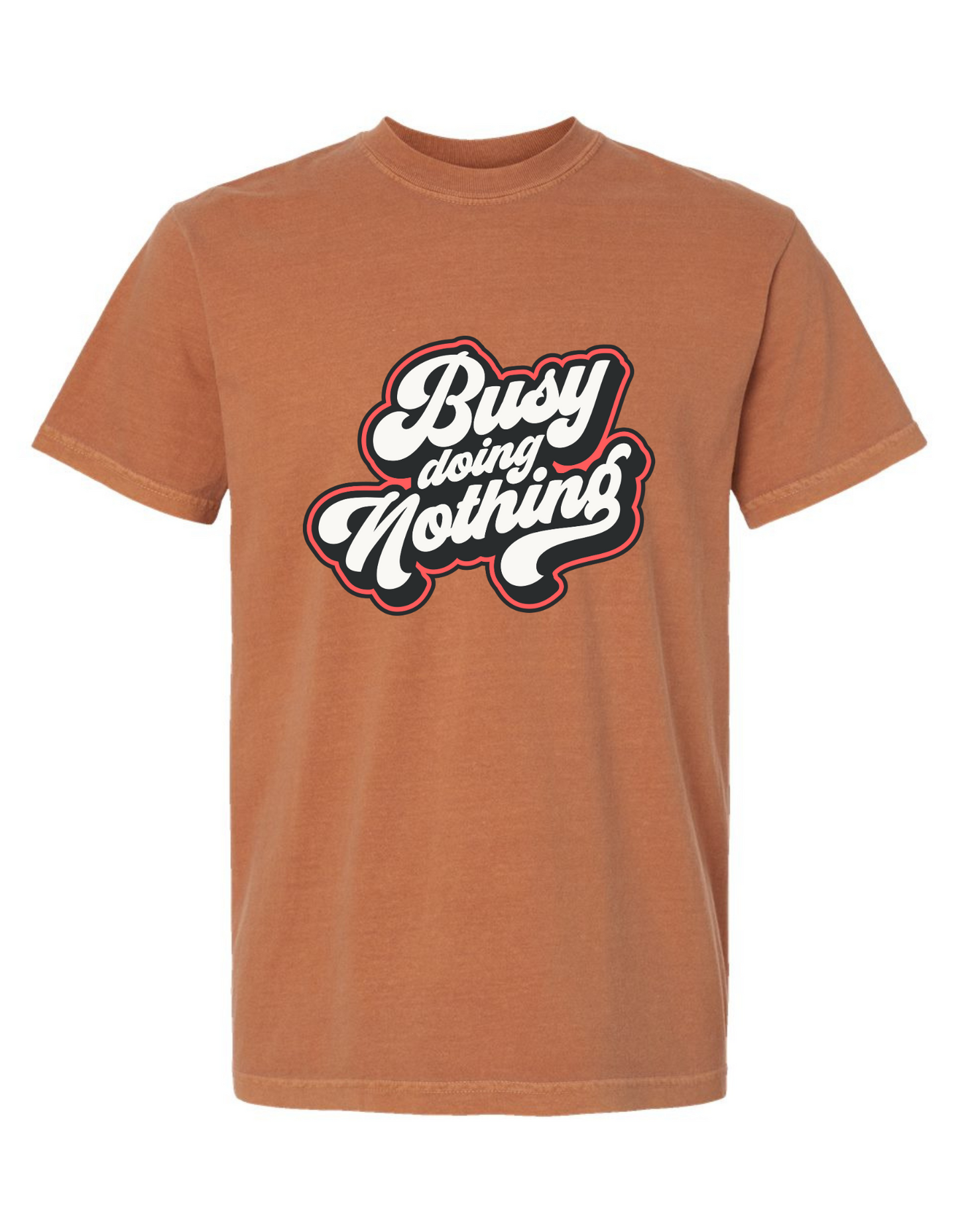 Comfort Colors® 'Busy Doing Nothing' T-Shirt | Laid-Back Style Tee | Chill Vibes T-Shirt | Retro Graphic T-Shirt