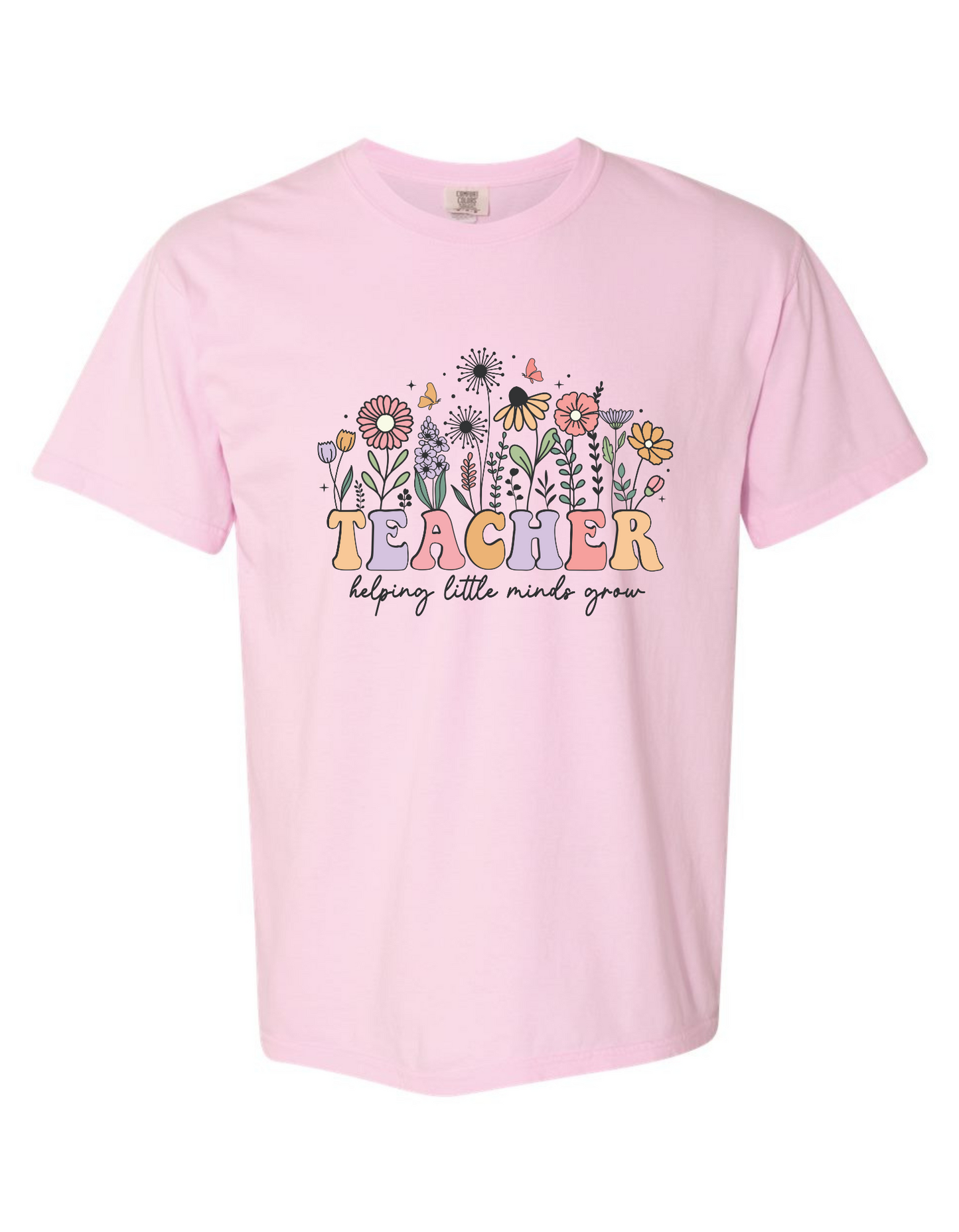 Helping Little Minds Grow Graphic Tee – Comfort Colors Teacher Shirt, Cute Educational T-Shirt