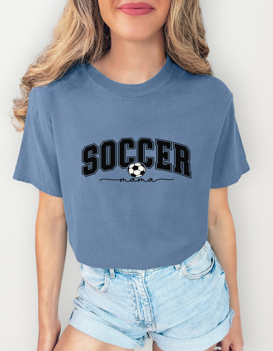 Soccer Mama Comfort Colors T-Shirt – Vintage Graphic Tee for Game Days & Moms