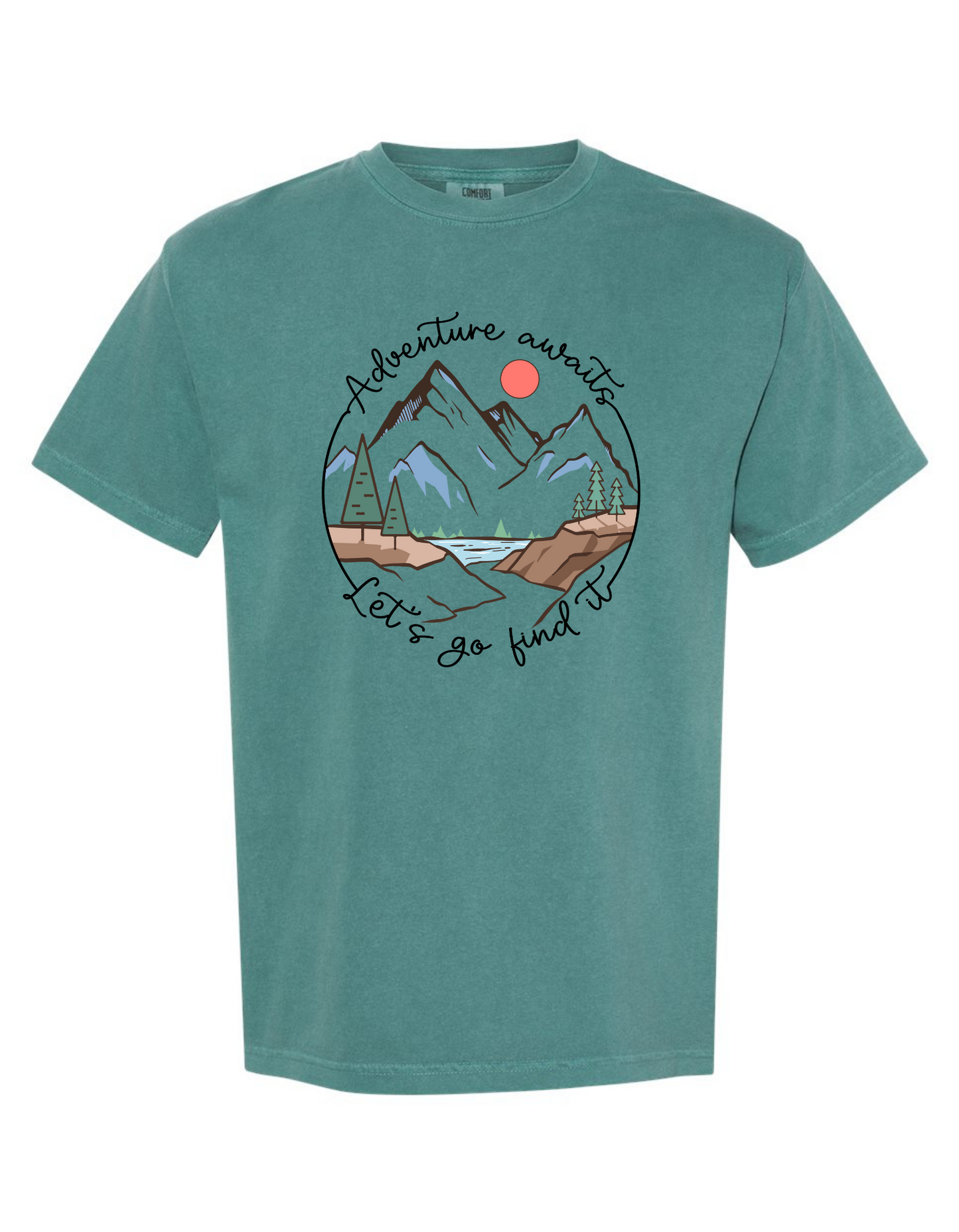 Comfort Colors® 'Adventure Awaits, Let's Go Find It' T-Shirt | Adventure Seekers Shirt, Journey Begins Tee, Adventurous Spirit T-Shirt, Hiking Adventure Shirt