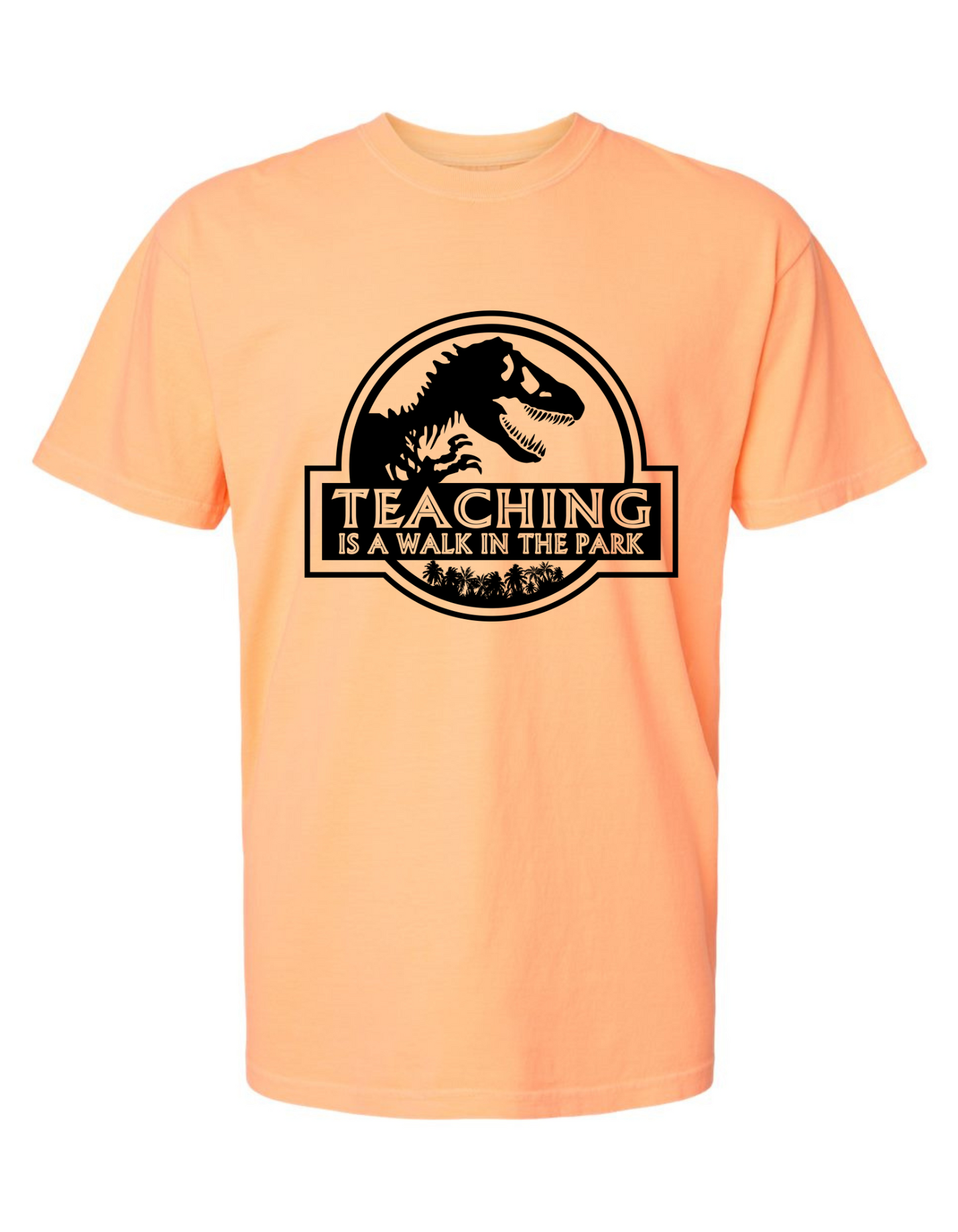 Teaching Is a Walk in the Park T-Shirt – Jurassic Teacher Graphic Tee, Comfort Colors