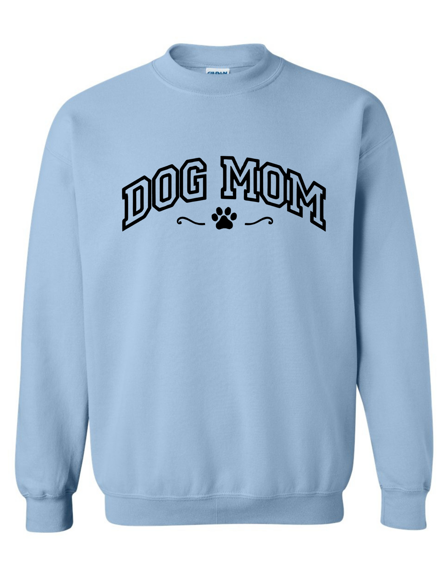 Dog Mom Embroidered Sweatshirt – Cozy Gildan Crewneck Pullover for Women, Pet Lover Gift