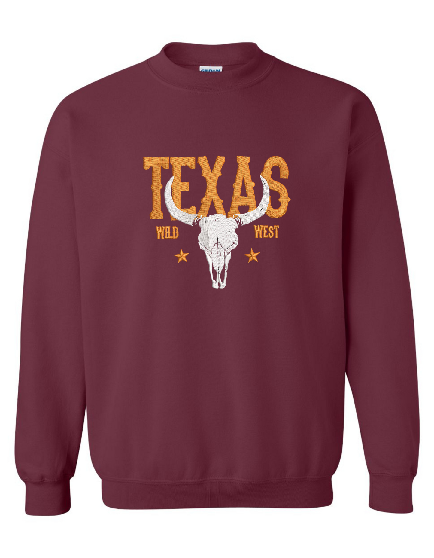 Embroidered 'Texas Longhorn' Sweatshirt – Western Rodeo Aesthetic