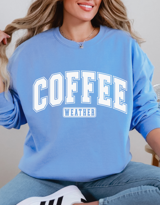 Gildan Heavy Blend™ 'Coffee Weather' Sweatshirt | Coffee-Themed Sweatshirt | Gift for Coffee Enthusiasts