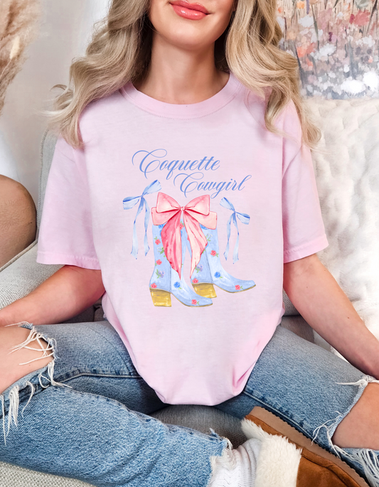 Comfort Colors® 'Coquette Cowgirl' T-Shirt | Boho Cowgirl Graphic Shirt | Cowgirl Lifestyle Graphic Tee | Cowgirl Aesthetic T-Shirt