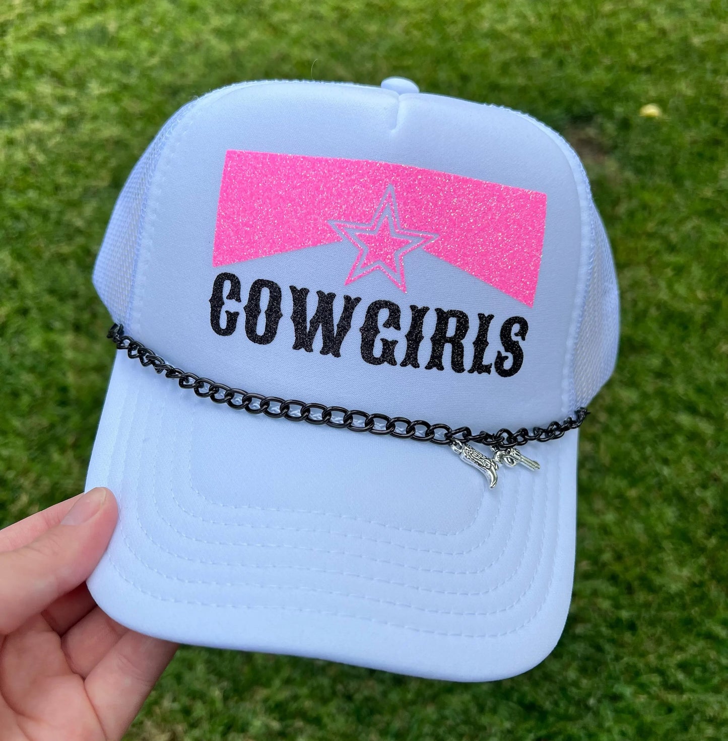 Otto® 'Cowgirls' Foam Snapback Cap with Chain| Country Girl Hat | Rodeo Cowgirl Hat | Cute Cowgirl Hat