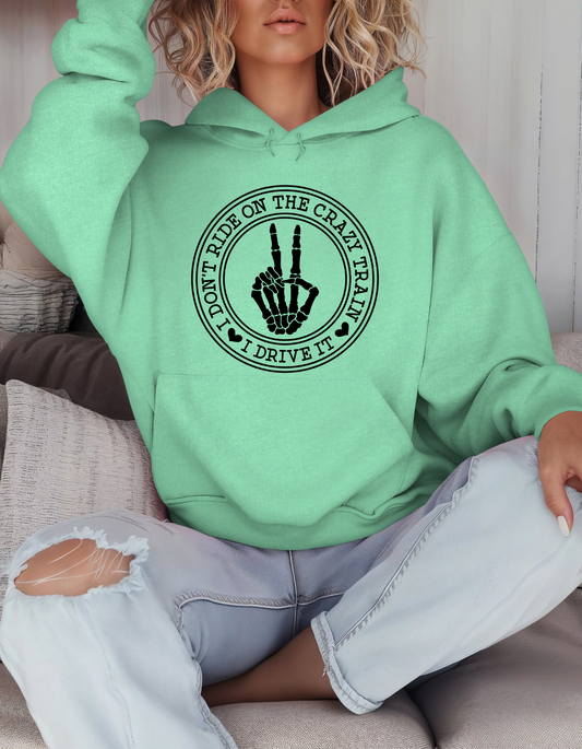 Gildan Heavy Blend™ Hooded 'Crazy Train' Sweatshirt | Mama Hoodie | Fall Fashion for Moms | Cozy Sweatshirt | Casual Wear