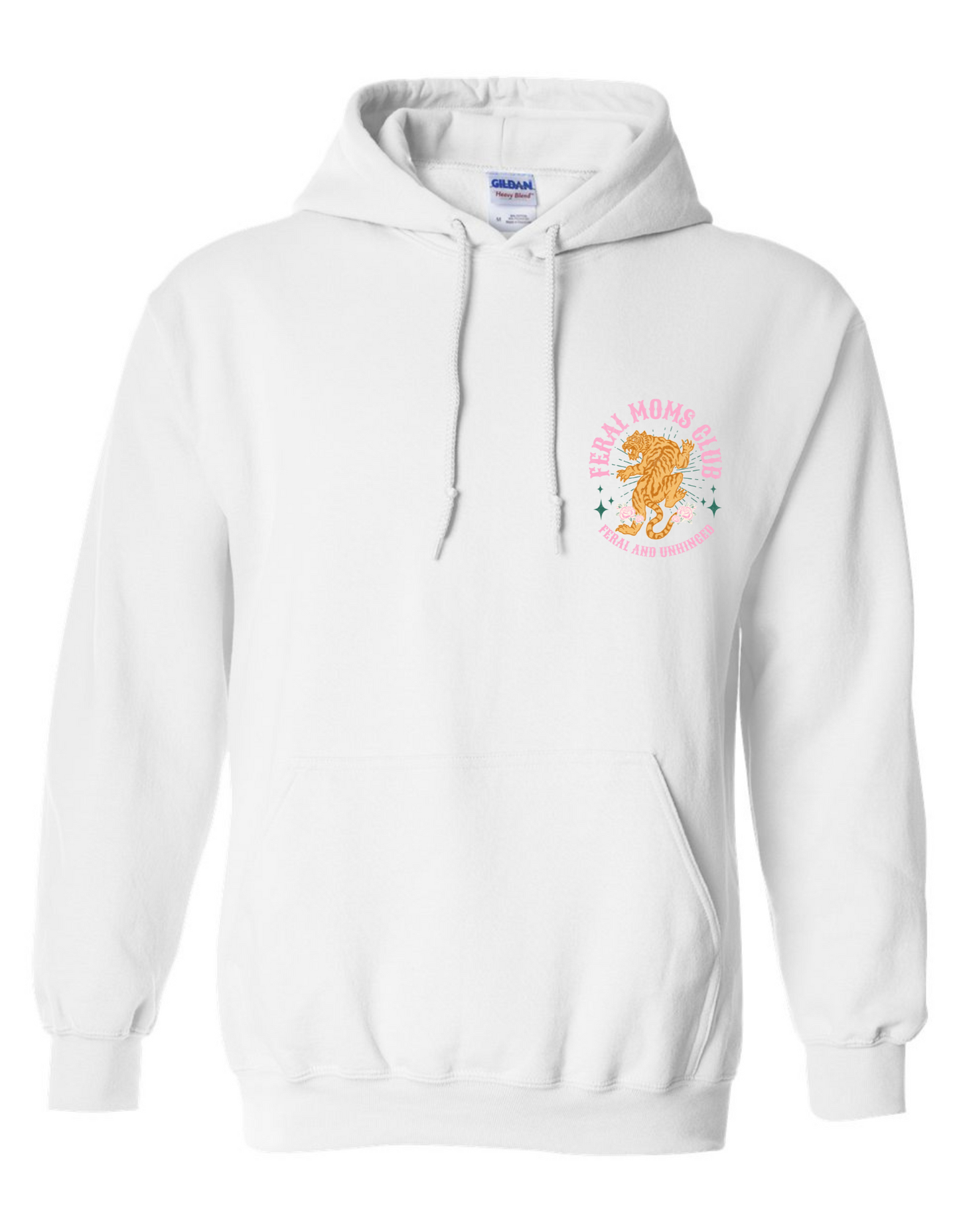 Gildan Heavy Blend™ 'Feral Mom's Club' Hoodie - Feral & Unhinged Sweatshirt for Mom | Mom Life Apparel | Mom Crew Graphic Hoodie | Feral Mom Humor Hoodie