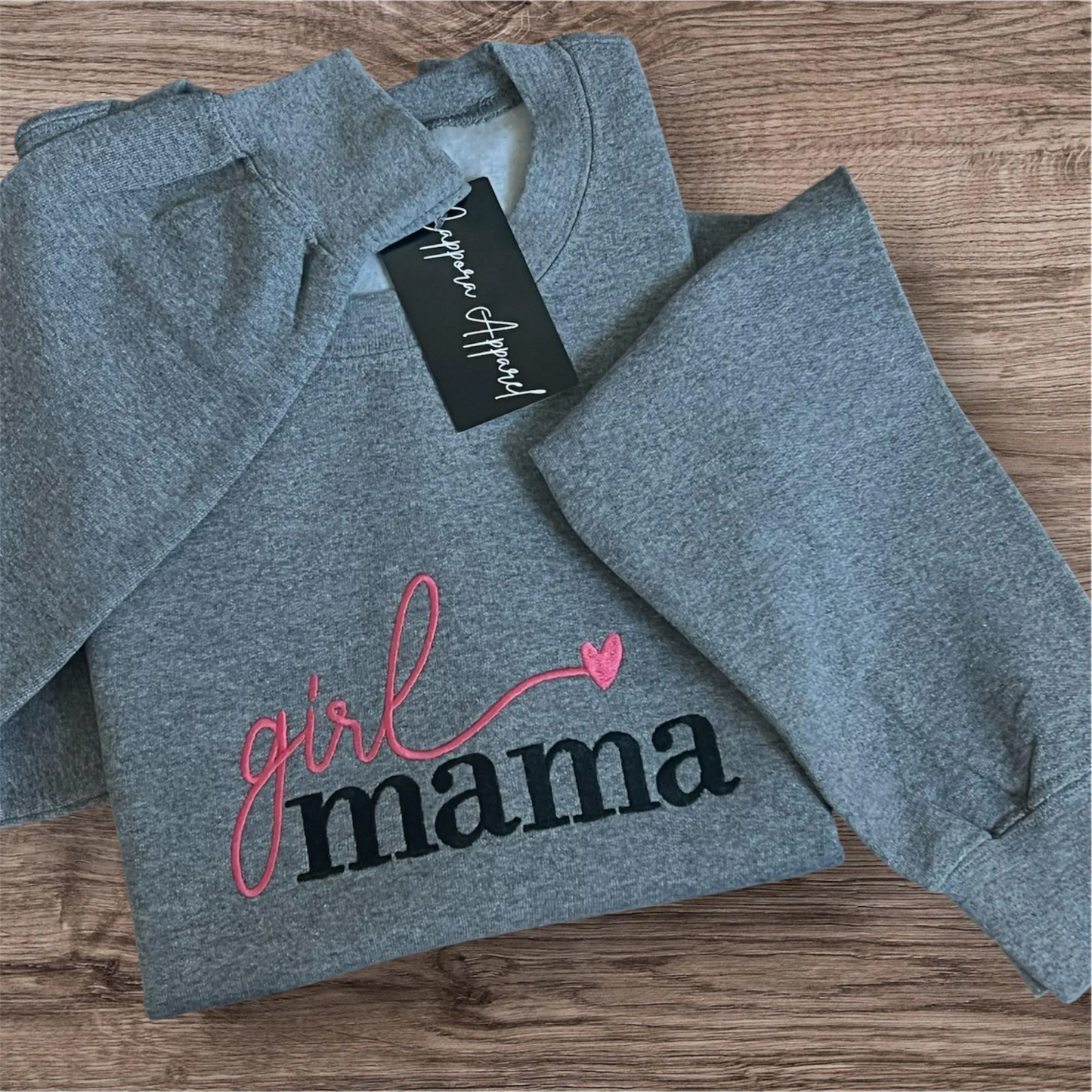 Embroidered Girl Mama Crewneck Sweatshirt – Gildan Graphic Pullover