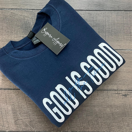 God is Good Embroidered Gildan Sweatshirt – Christian Faith Crewneck, Religious Inspirational Unisex Pullover