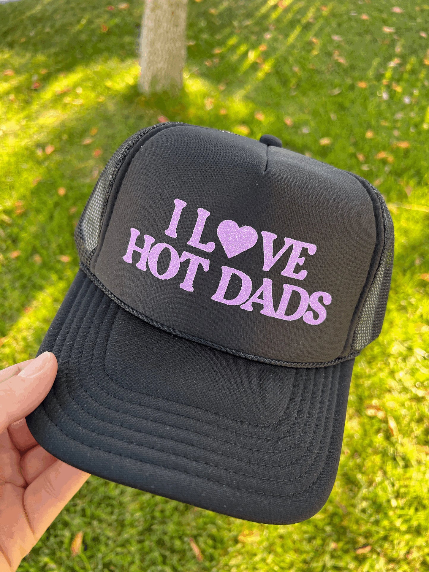 Otto® 'I Love Hot Dads' Foam Snapback Cap | Statement Trucker Hat | Hot Dads Baseball Cap | Otto 32-467