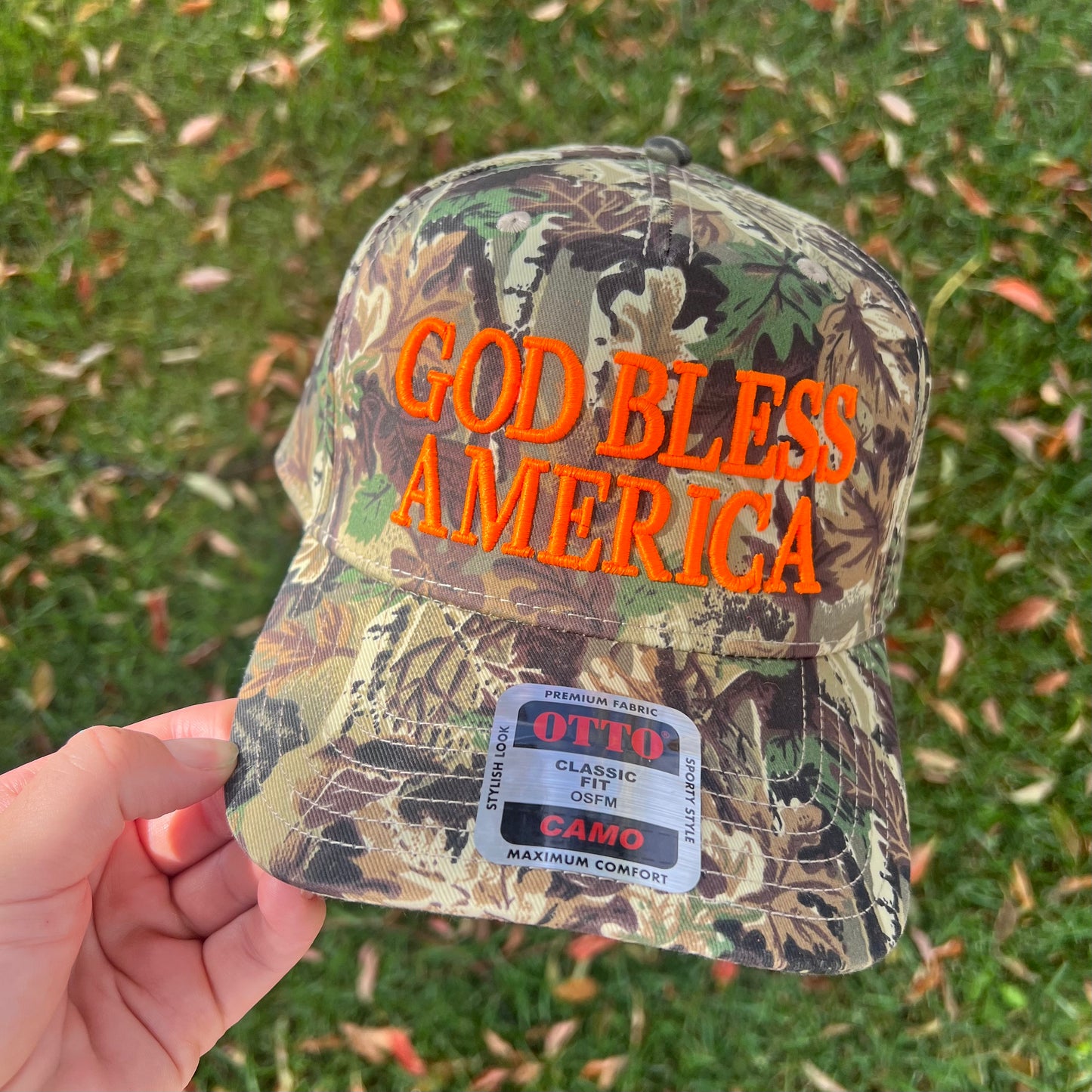 God Bless America 3D Puff Embroidered Snapback Hat