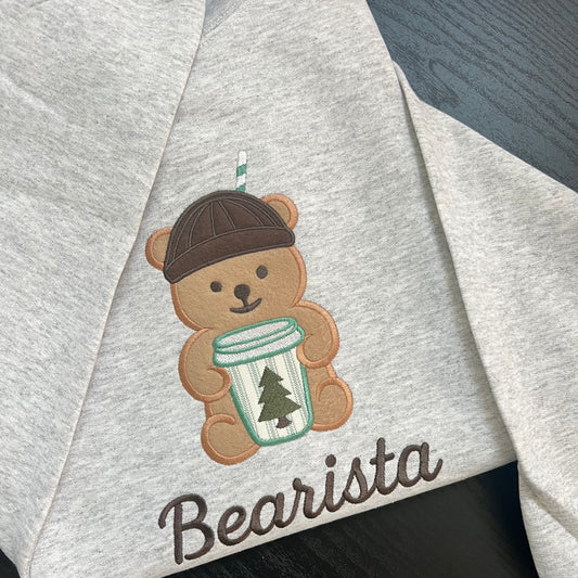 Embroidered Bearista Sweatshirt | Festive Winter Embroidery