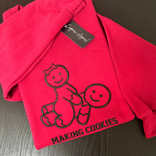 Embroidered “Ginger Cookies Making’ Cookies” Graphic | Cozy Gildan Crewneck Sweatshirt | Holiday Baking Christmas Sweatshirt