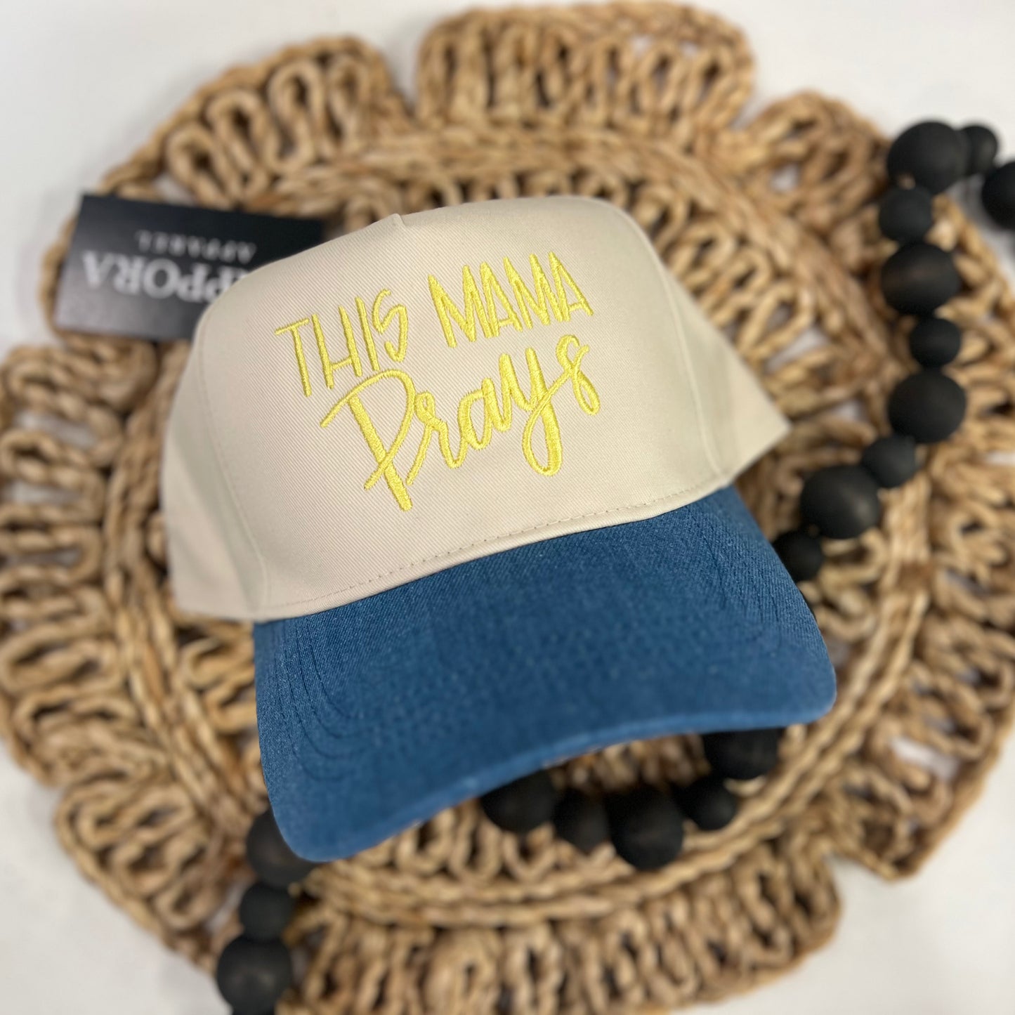 This Mama Prays Embroidered Snapback Hat